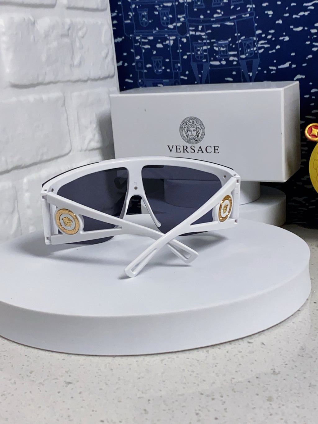 Versace Oversized Blue Lens Sunglasses for Men & Women - detail image 3