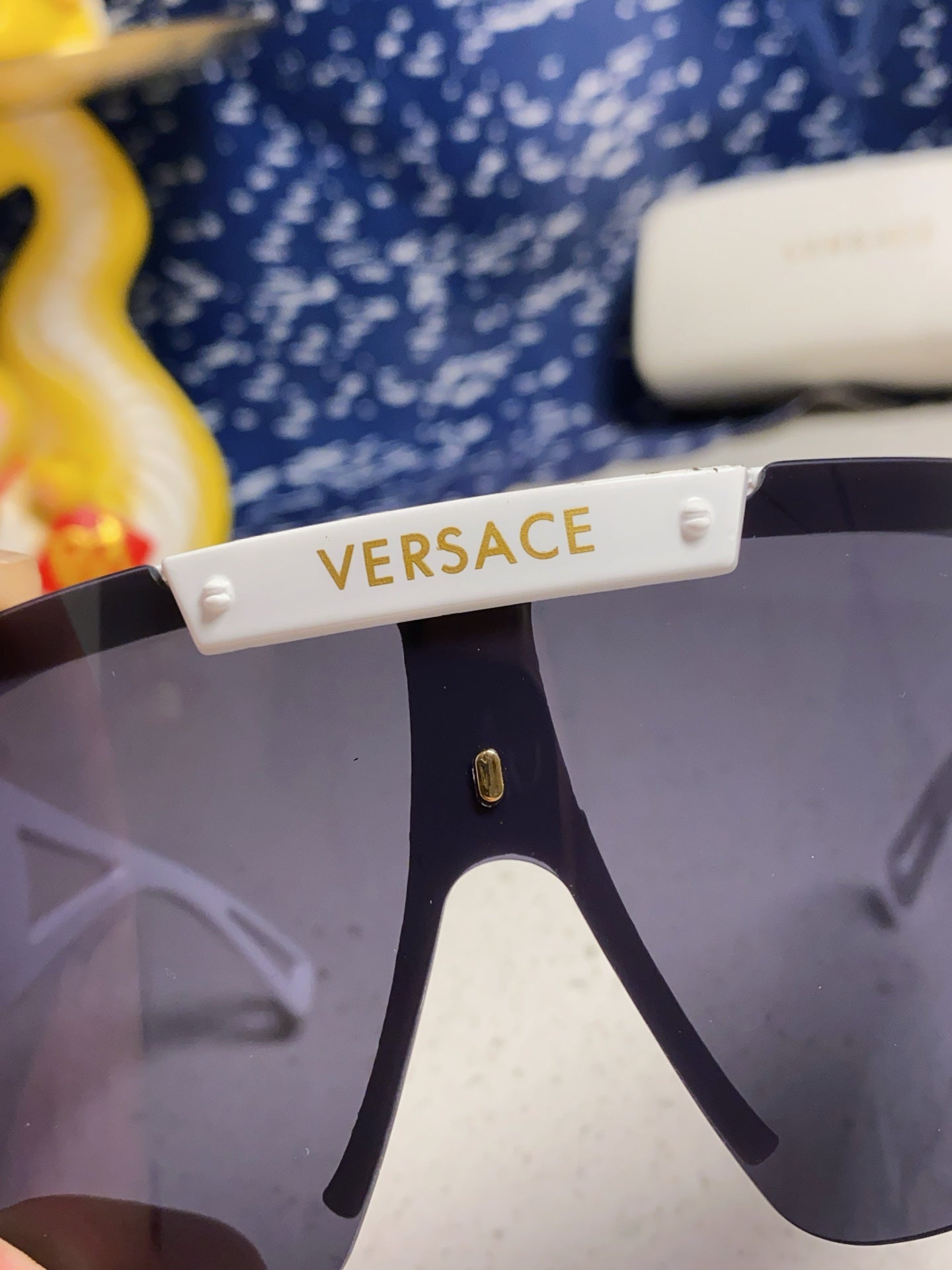 Versace Oversized Blue Lens Sunglasses for Men & Women - detail image 7