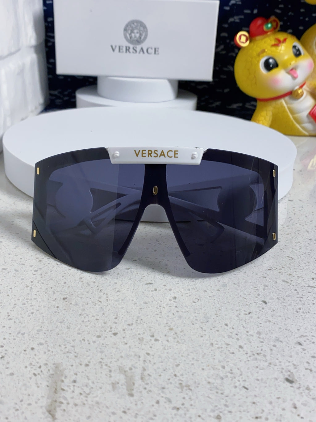Versace Oversized Blue Lens Sunglasses for Men & Women - detail image 8
