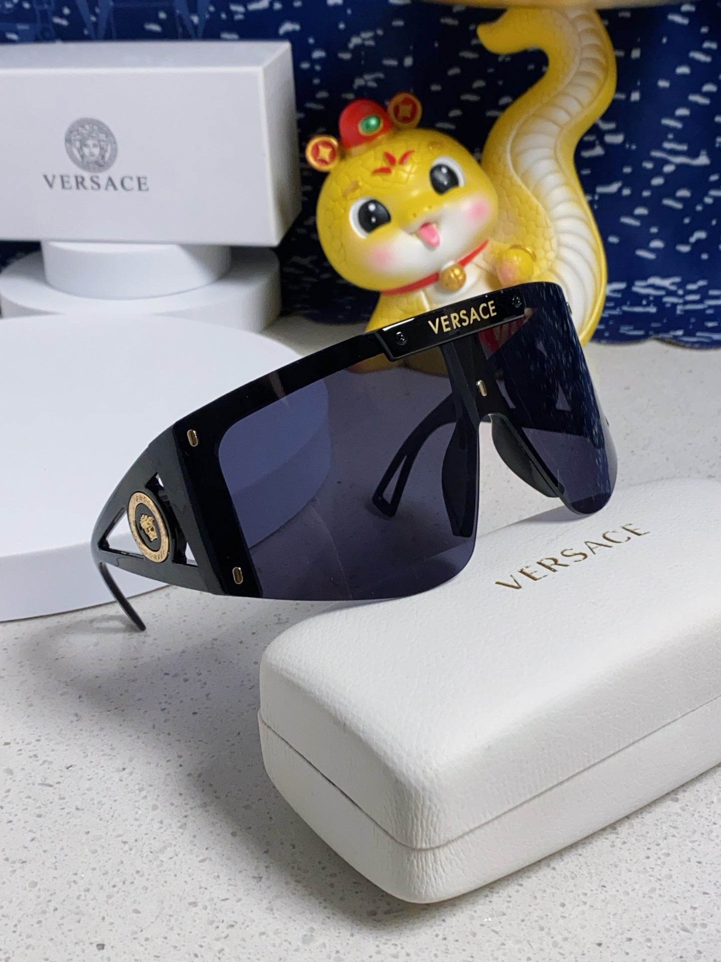Versace Oversized Black Lens Sunglasses for Men & Women - 449884 - detail image 8