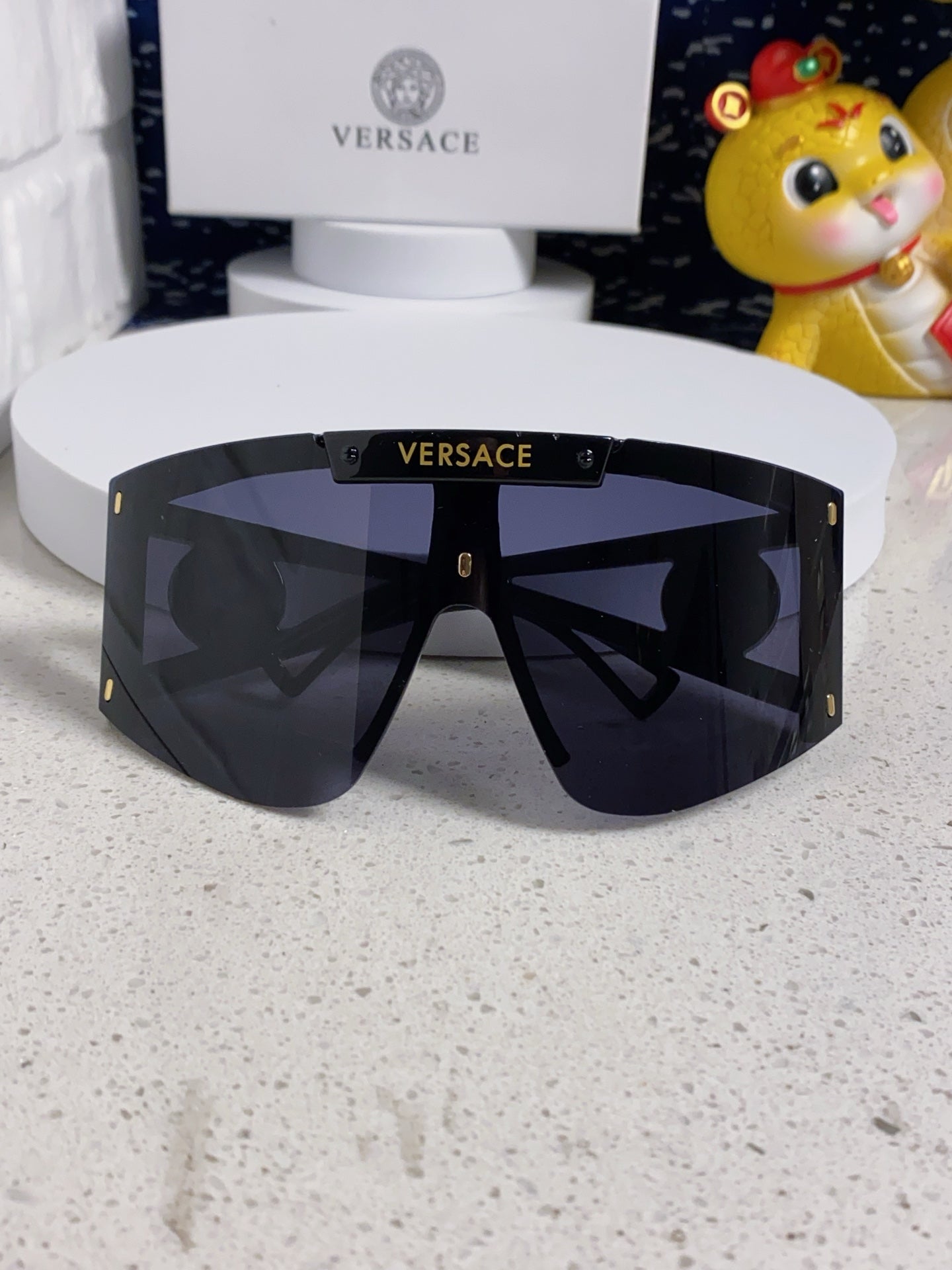 Versace Oversized Black Lens Sunglasses for Men & Women - 449884 - detail image 7