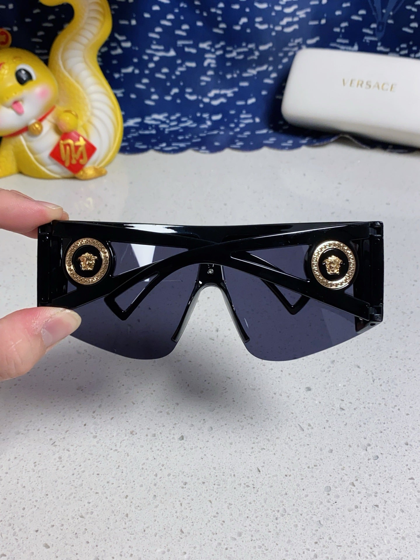 Versace Oversized Black Lens Sunglasses for Men & Women - 449884 - detail image 4