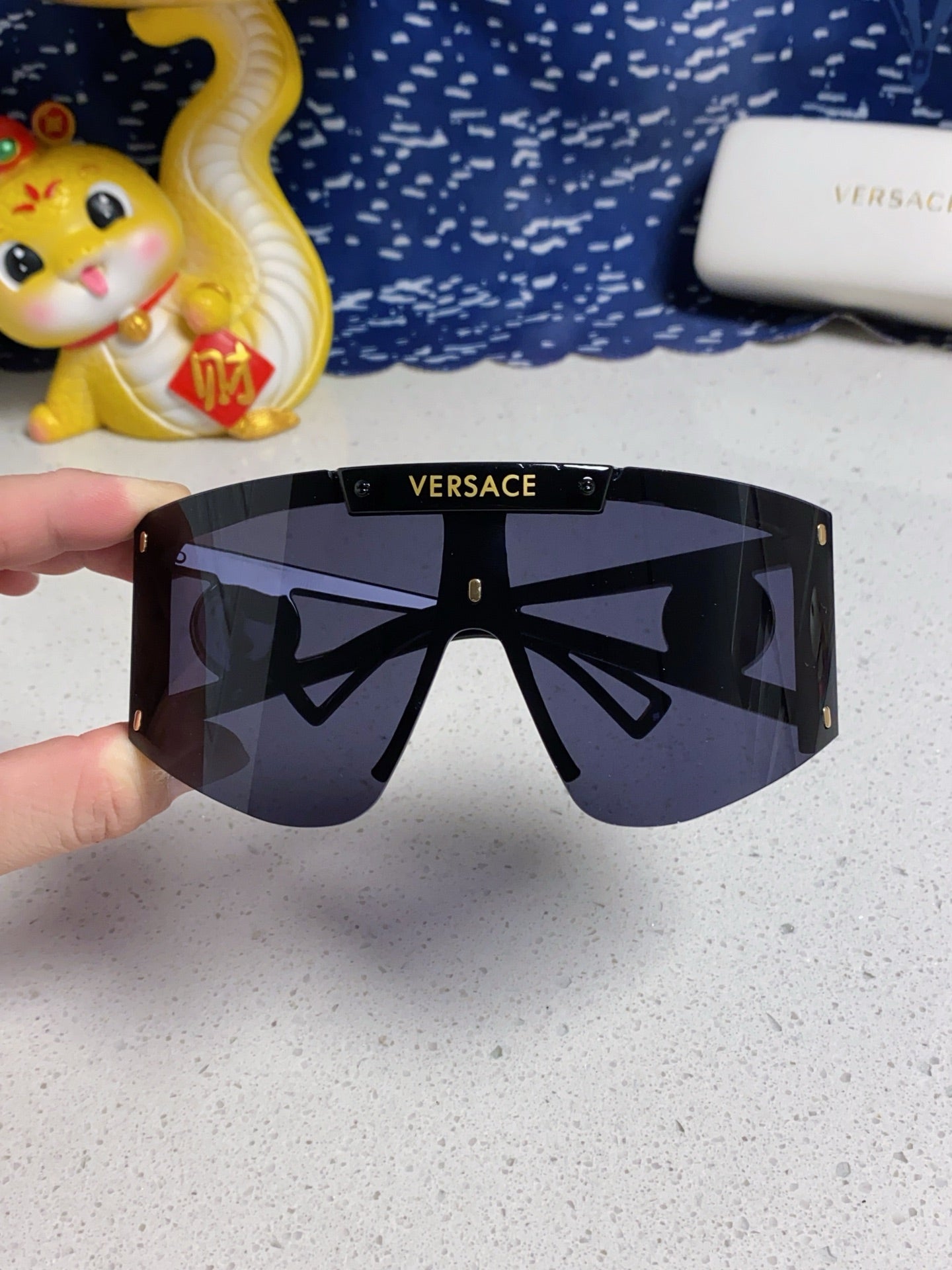 Versace Oversized Black Lens Sunglasses for Men & Women - 449884 - detail image 3