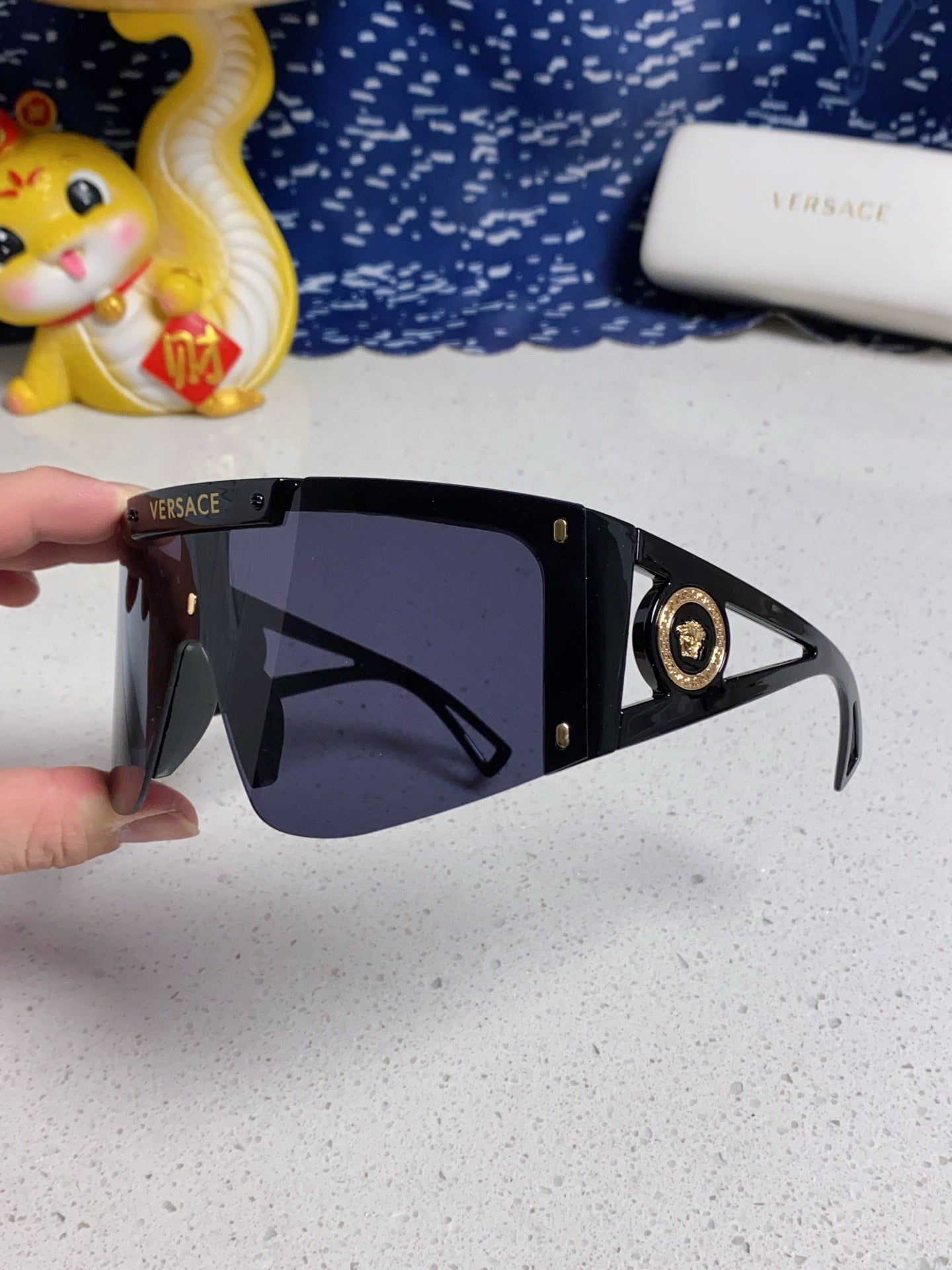Versace Oversized Black Lens Sunglasses for Men & Women - 449884 - detail image 5