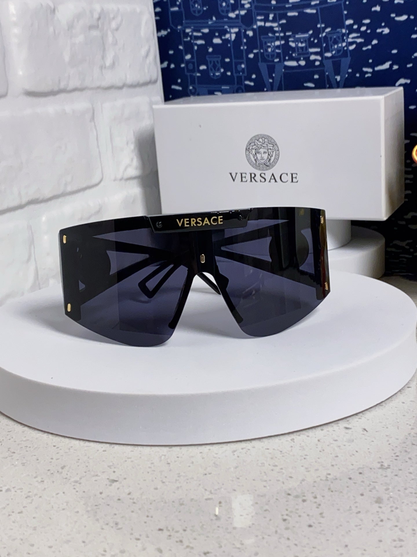 Versace Oversized Black Lens Sunglasses for Men & Women - 449884