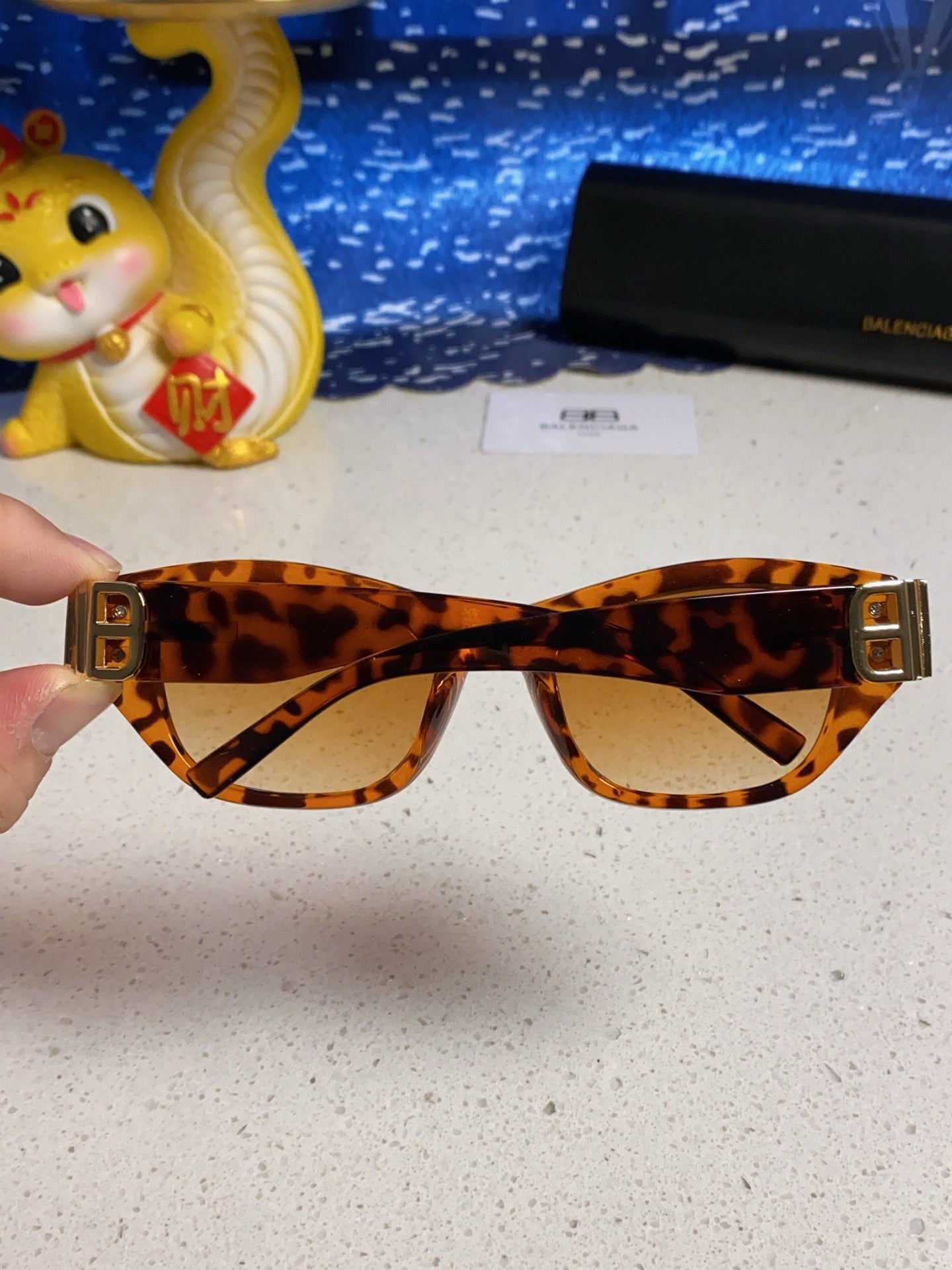Balenciaga Metal Cat-Eye Brown Lens Sunglasses for Men & Women - 466011 - detail image 5