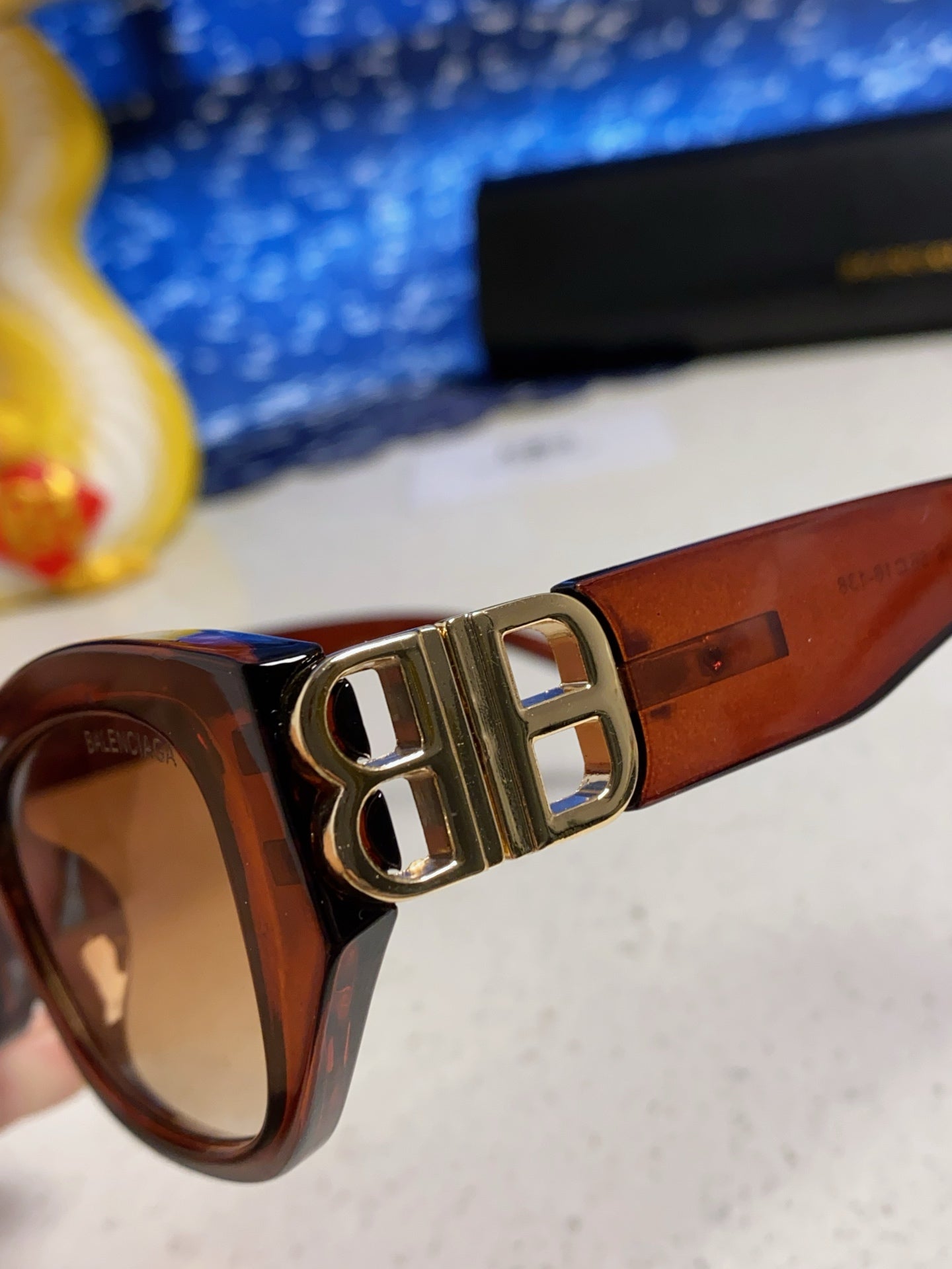 Balenciaga Metal Cat-Eye Brown Lens Sunglasses for Men & Women - detail image 7