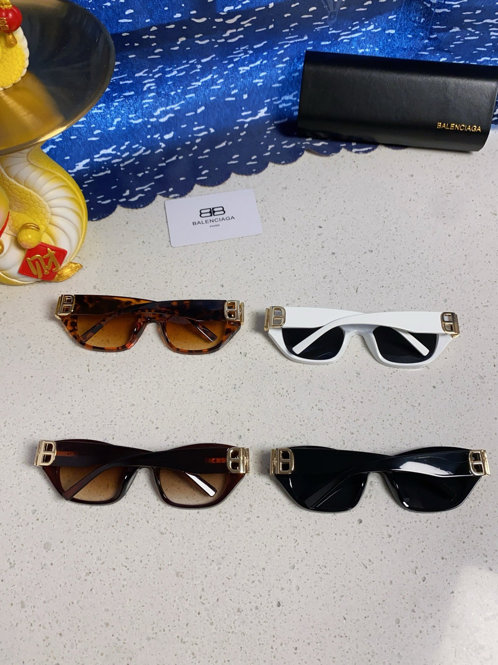 Balenciaga Metal Cat-Eye Red Lens Sunglasses for Men & Women - detail image 12