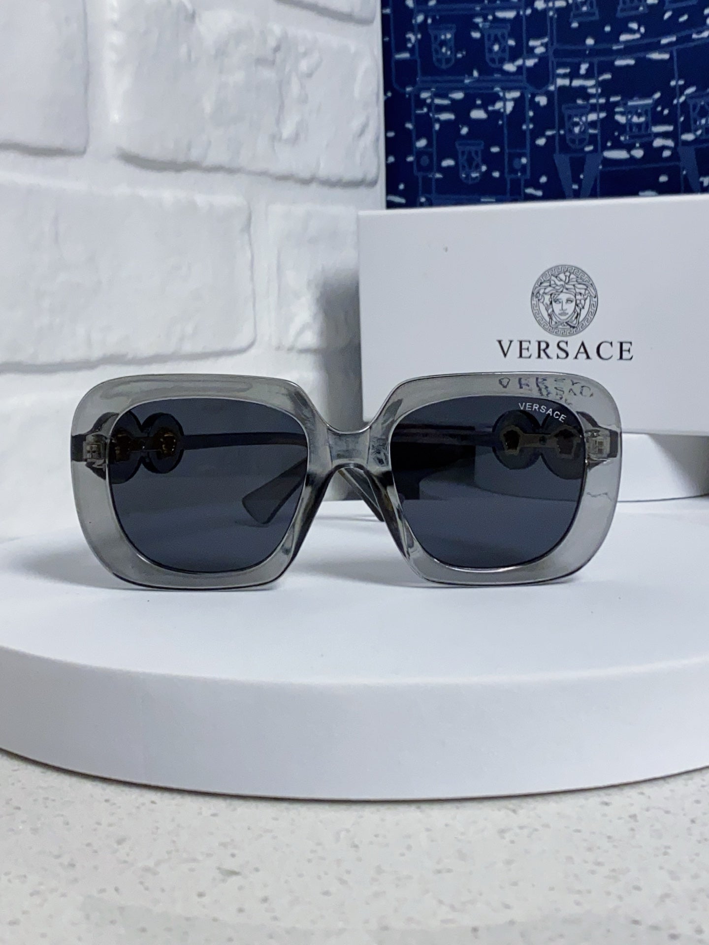 Versace Metal Square Blue Lens Sunglasses for Men & Women - 466267 - detail image 2