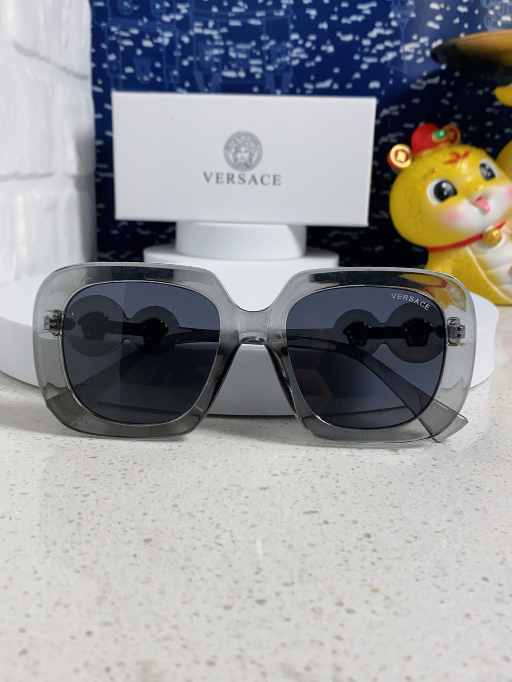 Versace Metal Square Blue Lens Sunglasses for Men & Women - 466267 - detail image 9