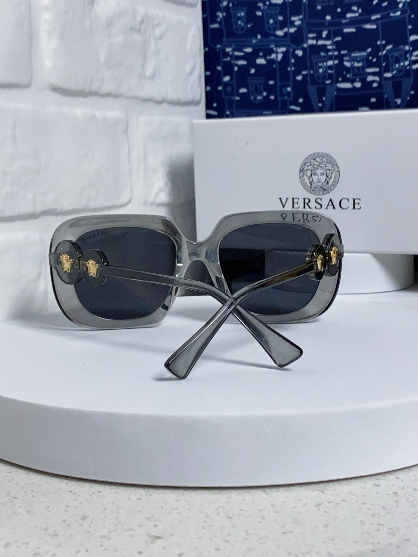 Versace Metal Square Blue Lens Sunglasses for Men & Women - 466267 - detail image 3