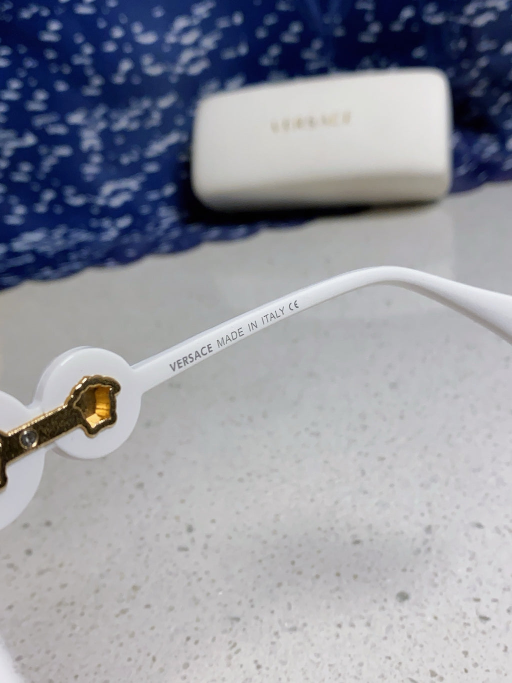 Versace Metal Square Blue Lens Sunglasses for Men & Women - detail image 8