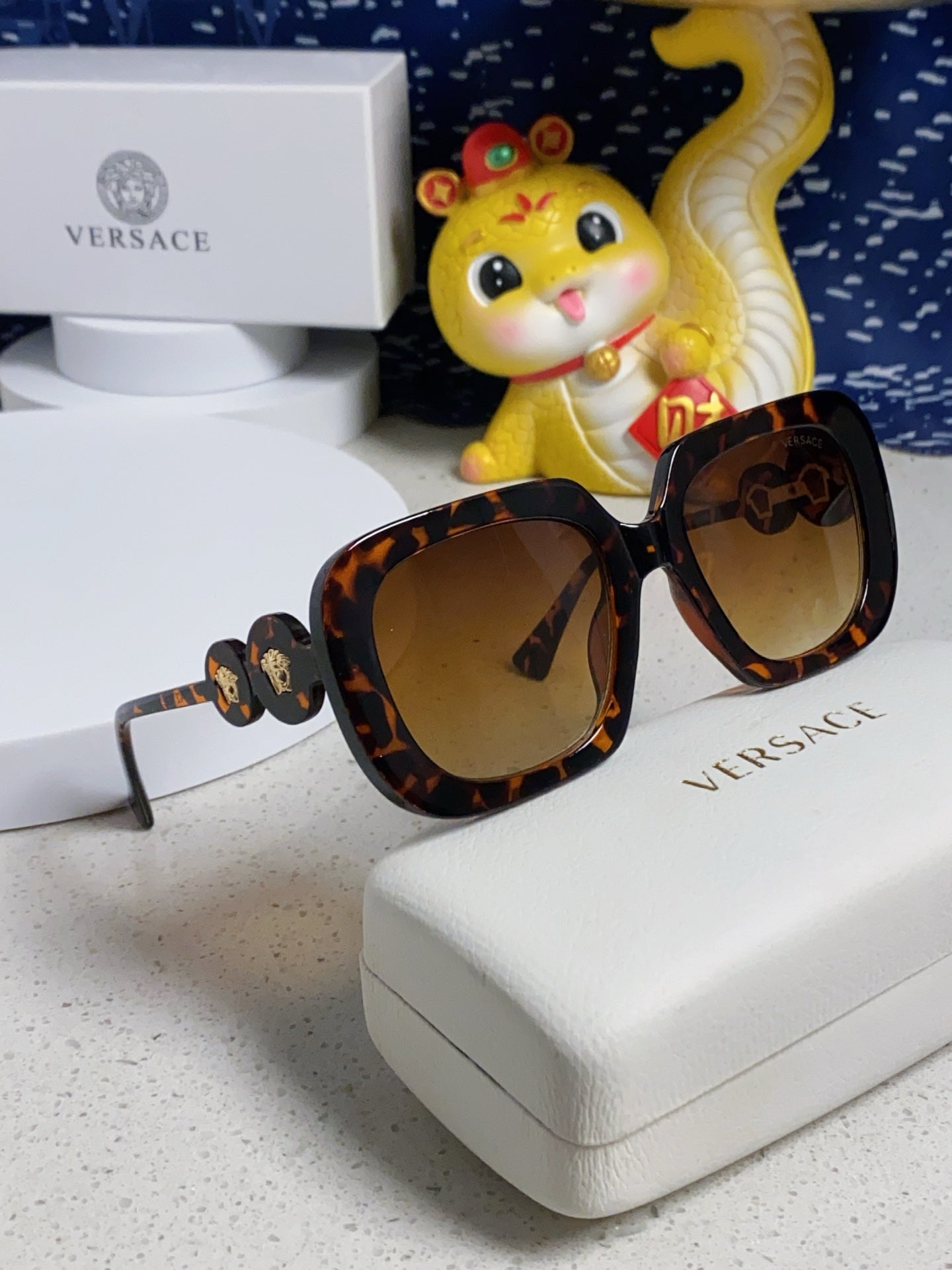 Versace Metal Square Brown Lens Sunglasses for Men & Women - 466269 - detail image 10