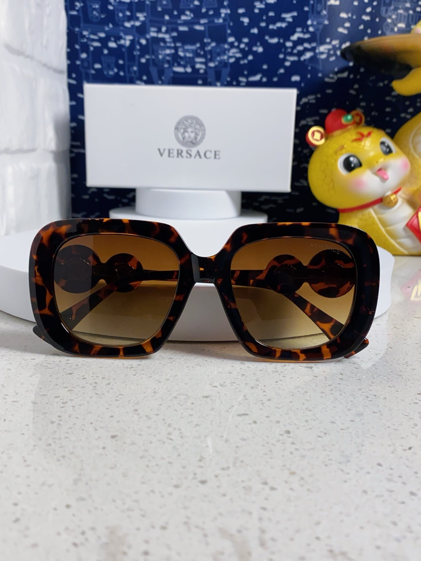 Versace Metal Square Brown Lens Sunglasses for Men & Women - 466269 - detail image 9