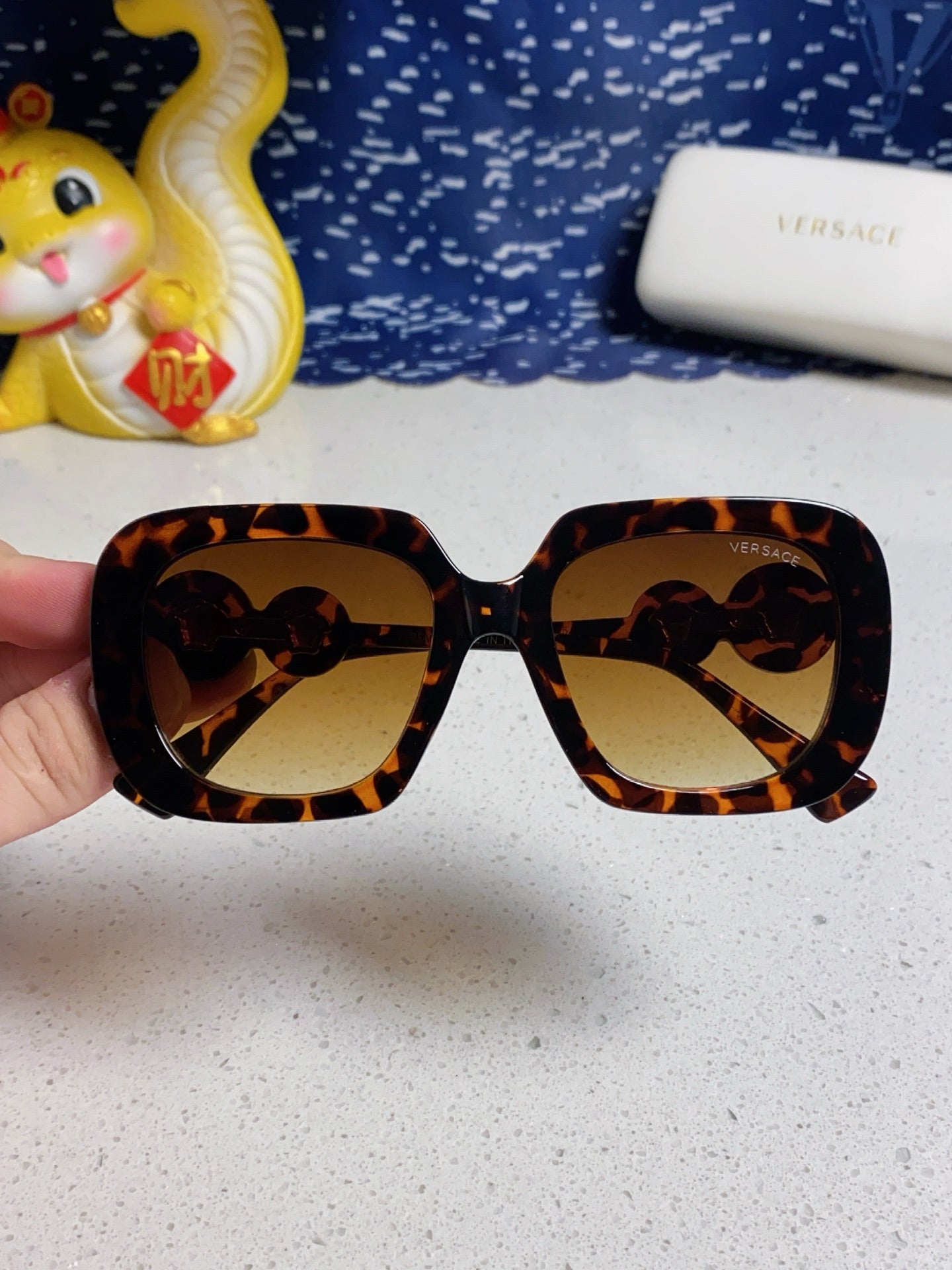Versace Metal Square Brown Lens Sunglasses for Men & Women - 466269 - detail image 4