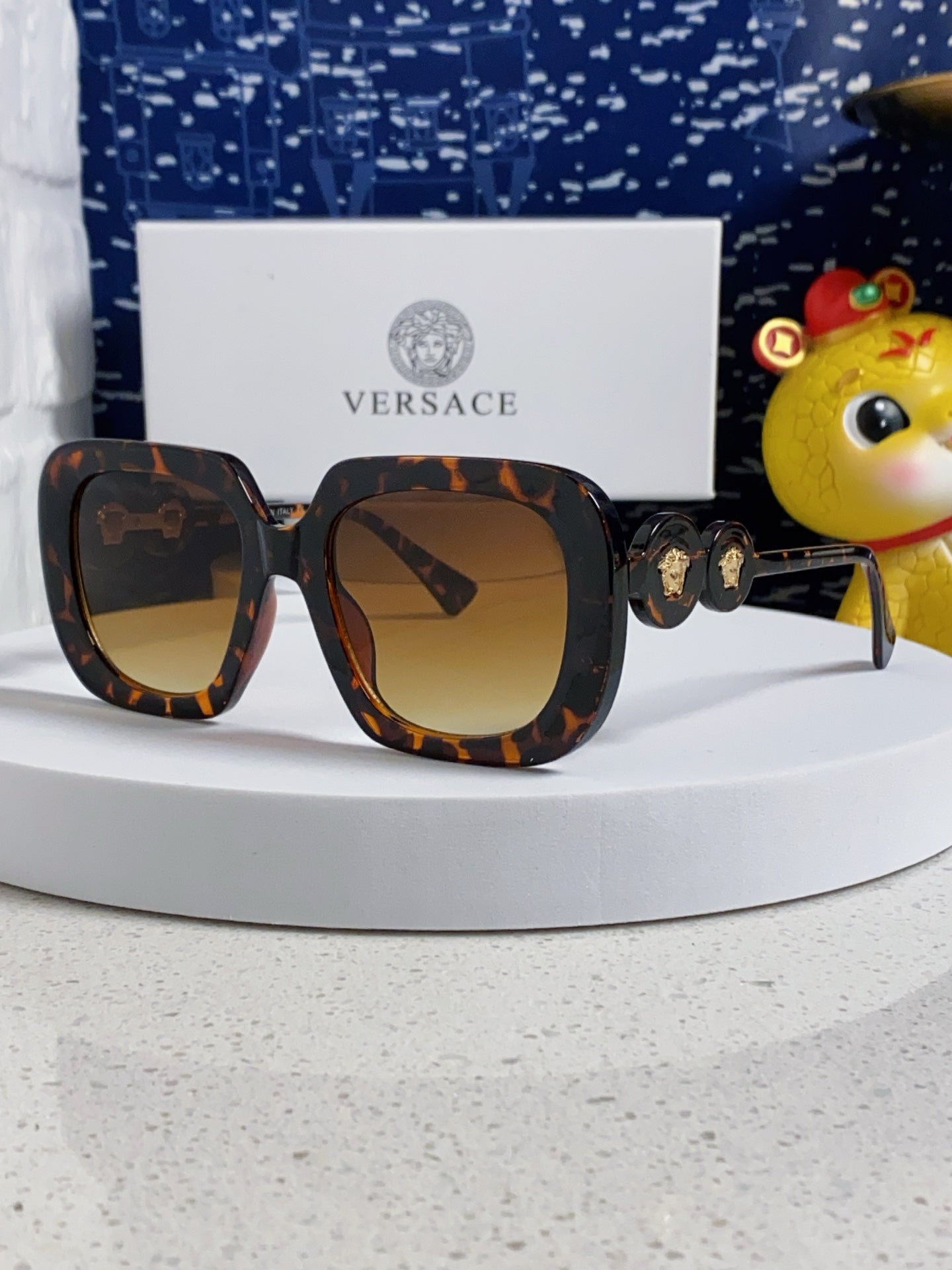 Versace Metal Square Brown Lens Sunglasses for Men & Women - 466269