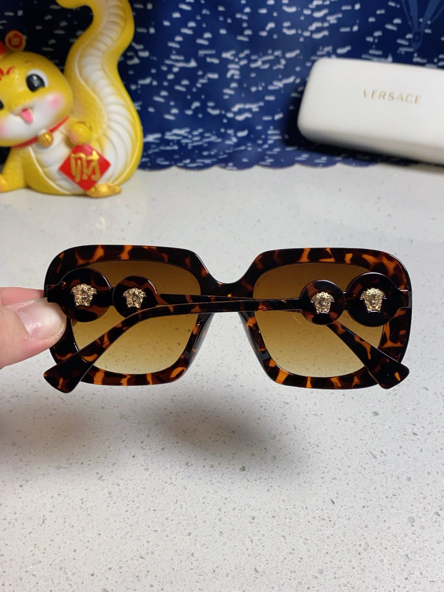 Versace Metal Square Brown Lens Sunglasses for Men & Women - 466269 - detail image 5