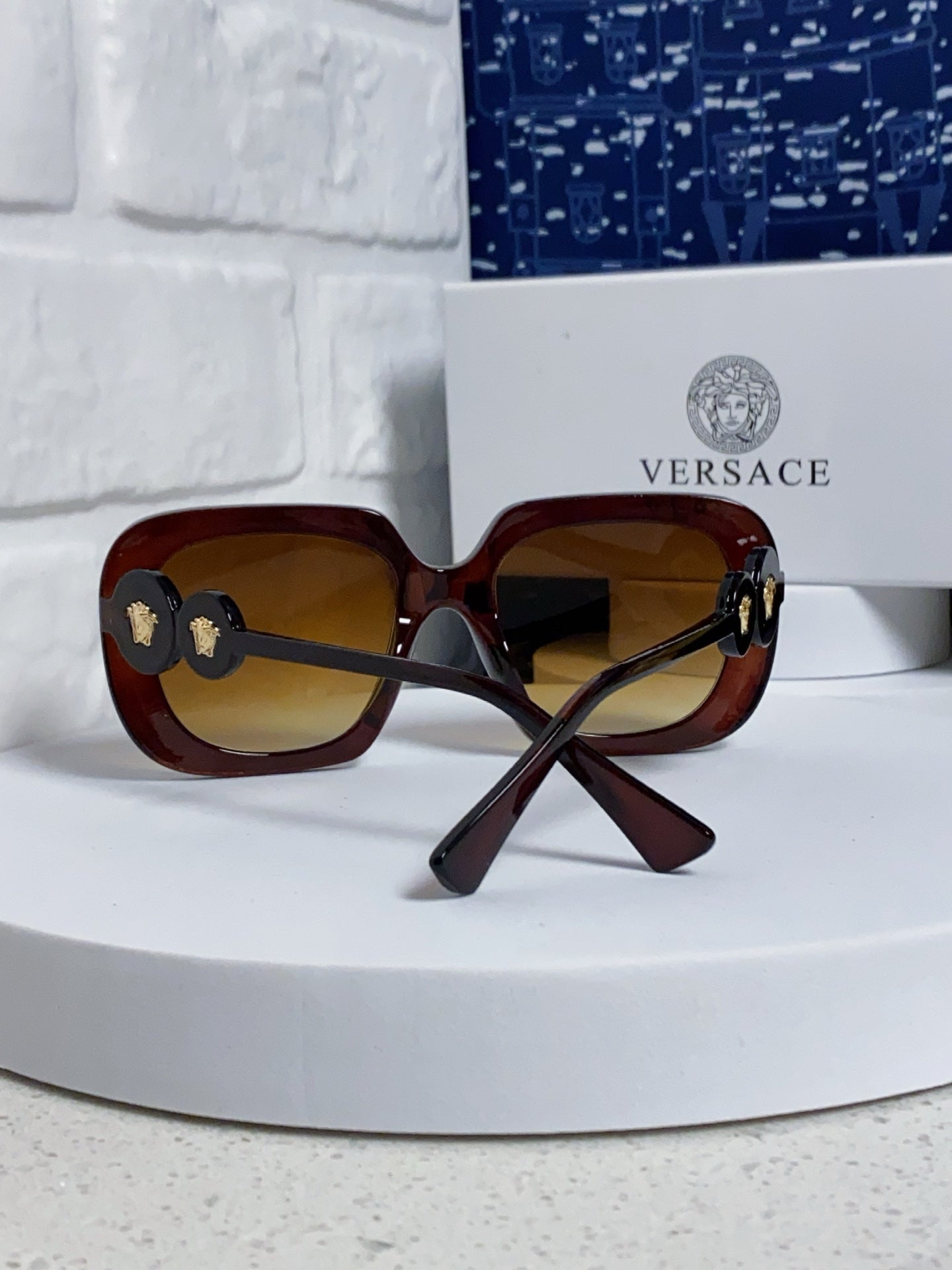 Versace Metal Square Brown Lens Sunglasses for Men & Women - 466270 - detail image 3