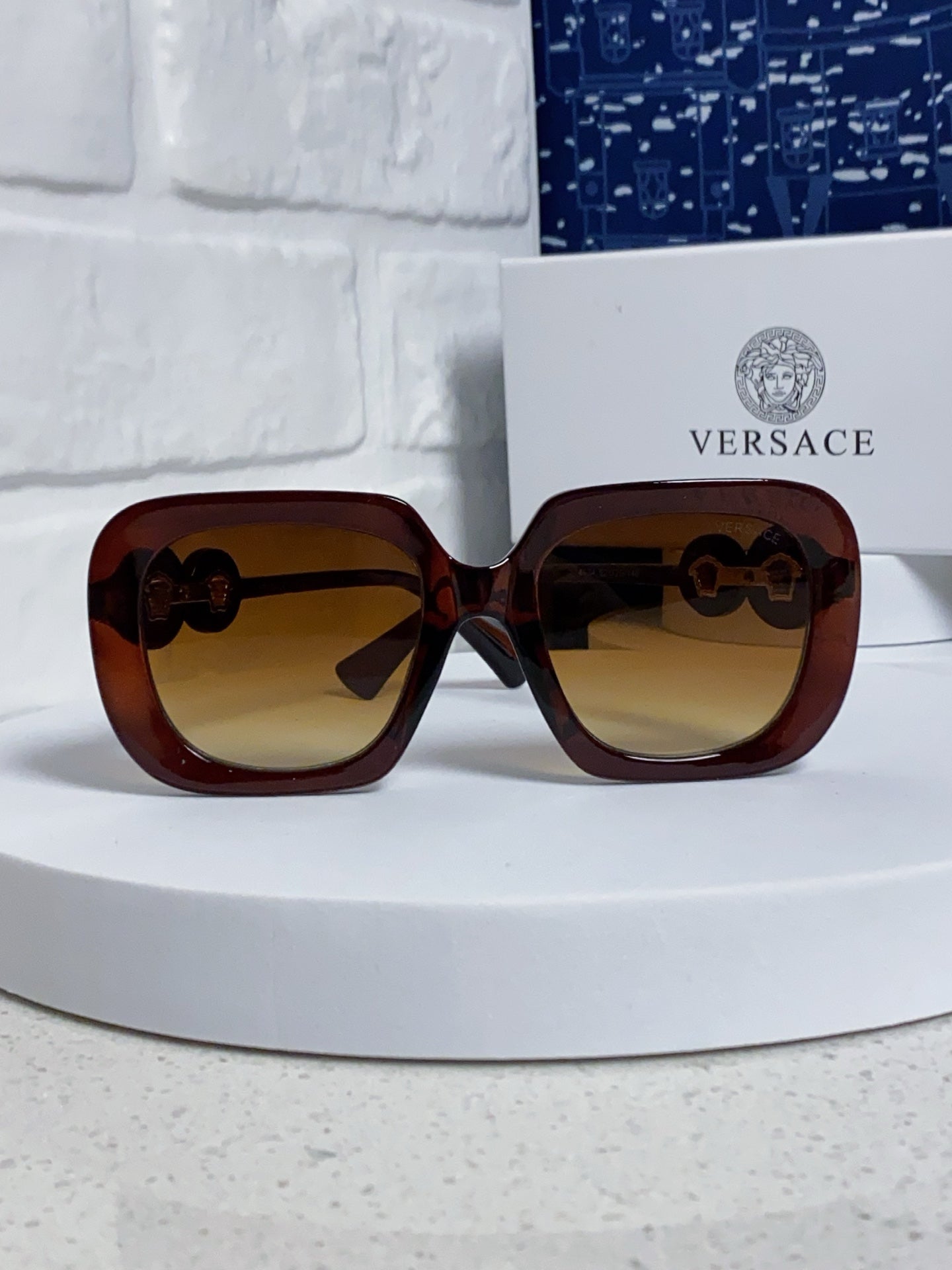 Versace Metal Square Brown Lens Sunglasses for Men & Women - 466270 - detail image 2