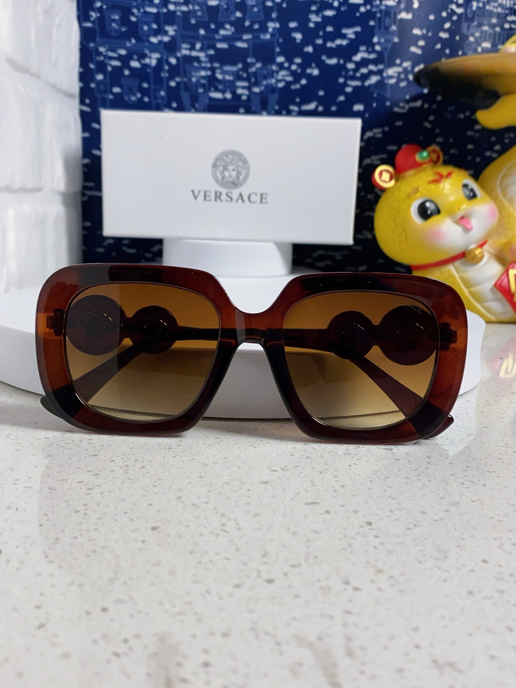 Versace Metal Square Brown Lens Sunglasses for Men & Women - 466270 - detail image 9