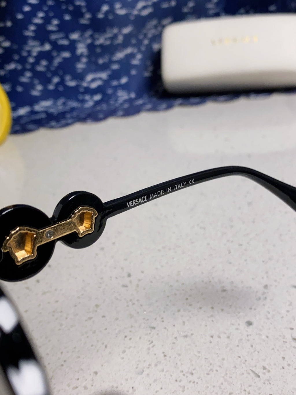 Versace Metal Square Black Lens Sunglasses for Men & Women - detail image 8