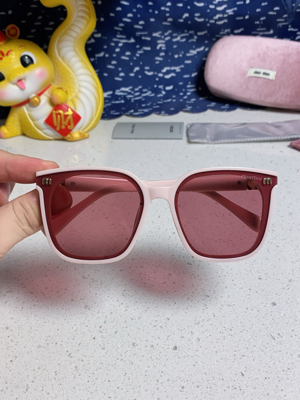 Miu Miu Round Red Lens Sunglasses for Women - detail image 4