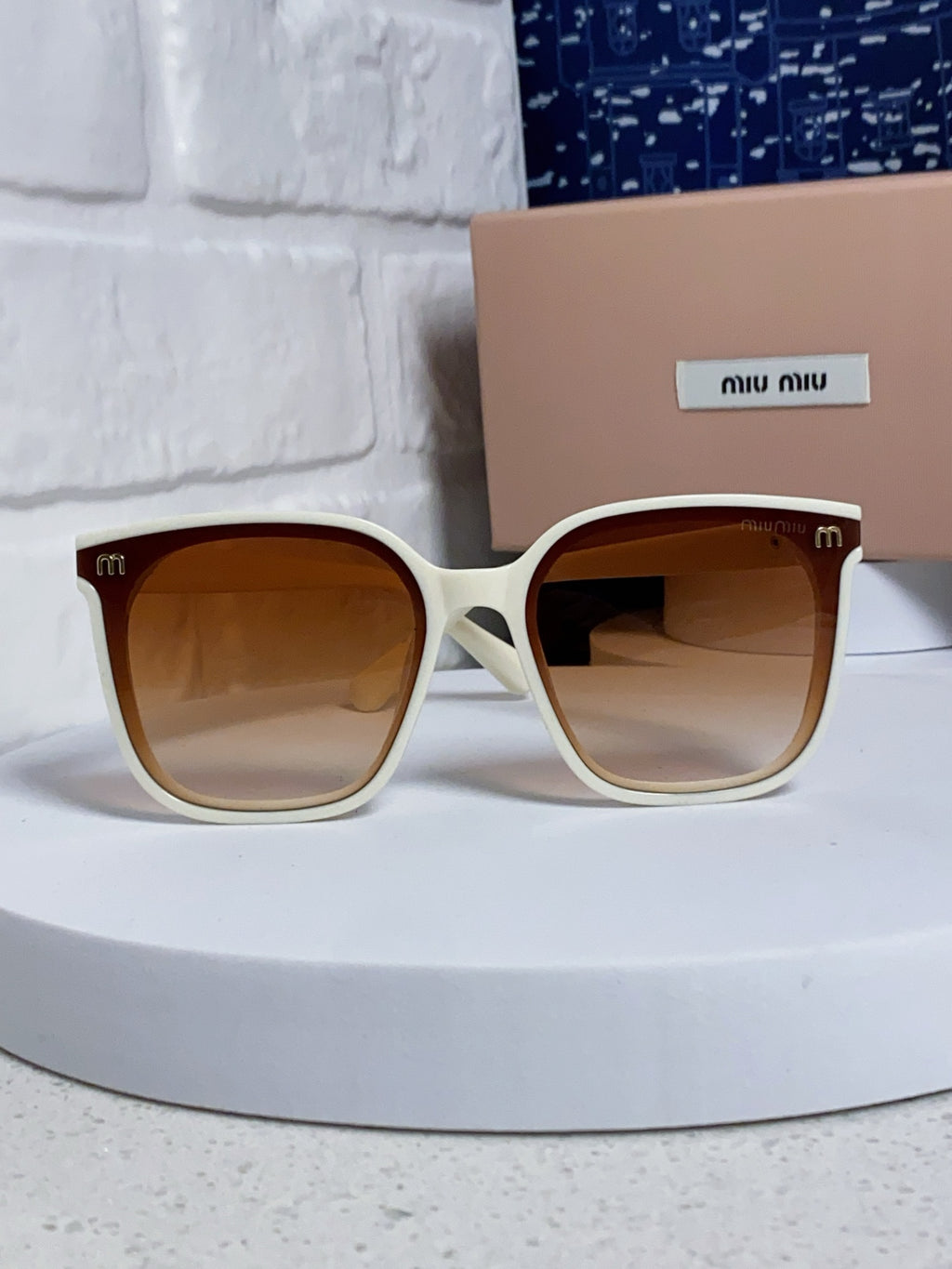 Miu Miu Round Brown Lens Sunglasses for Women - 432669 - detail image 2