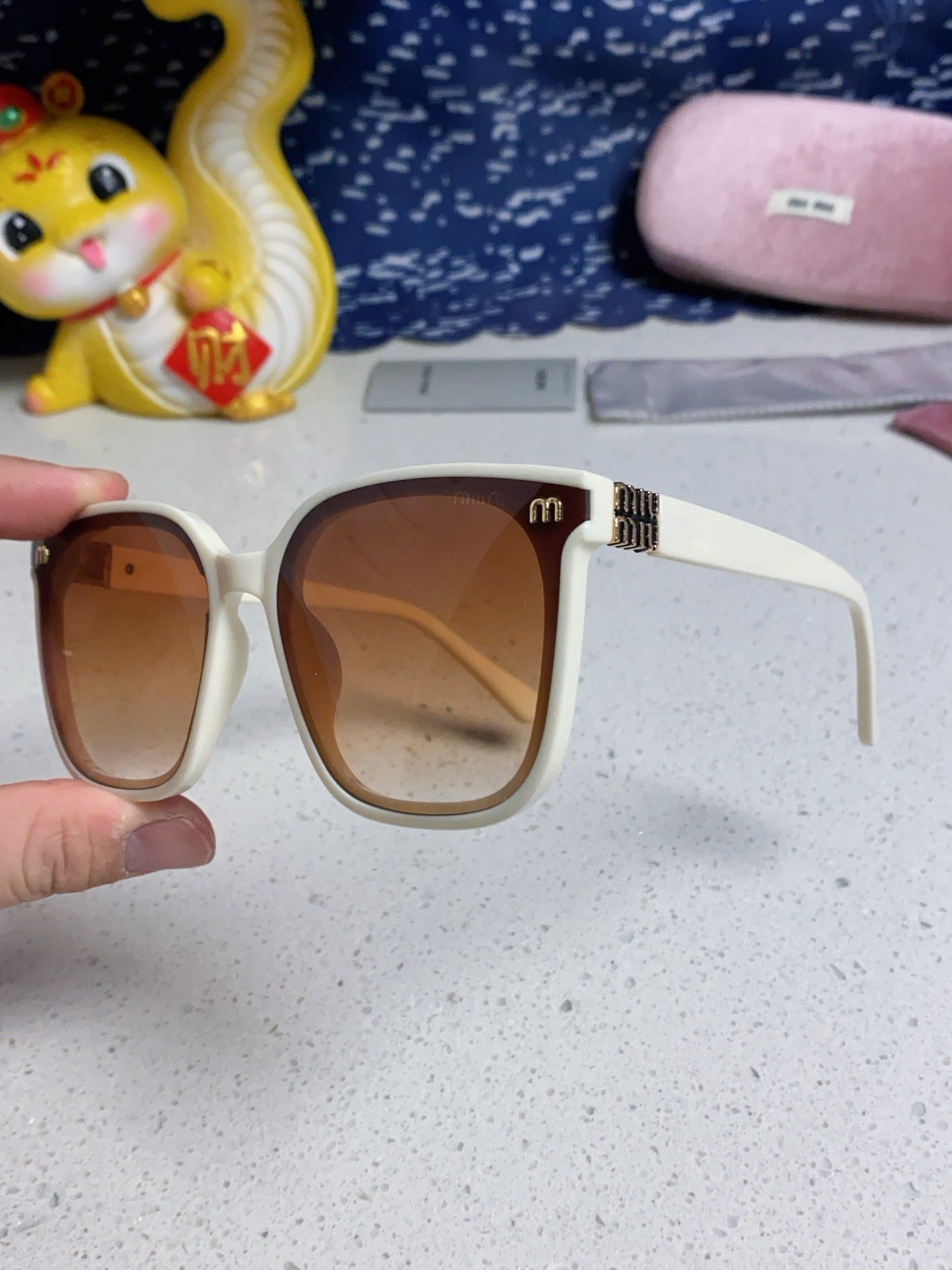 Miu Miu Round Brown Lens Sunglasses for Women - 487667 - detail image 6