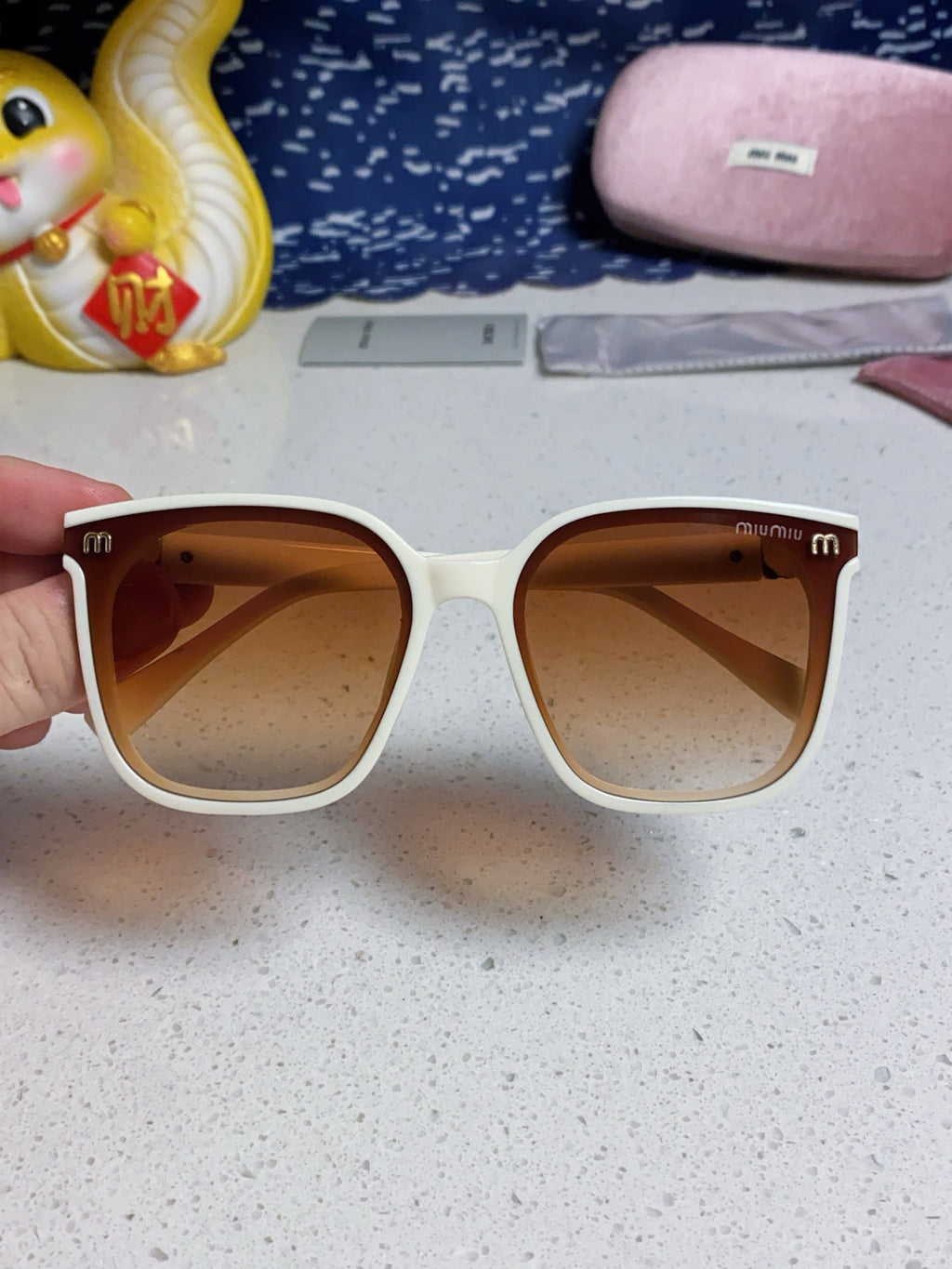 Miu Miu Round Brown Lens Sunglasses for Women - 487667 - detail image 4