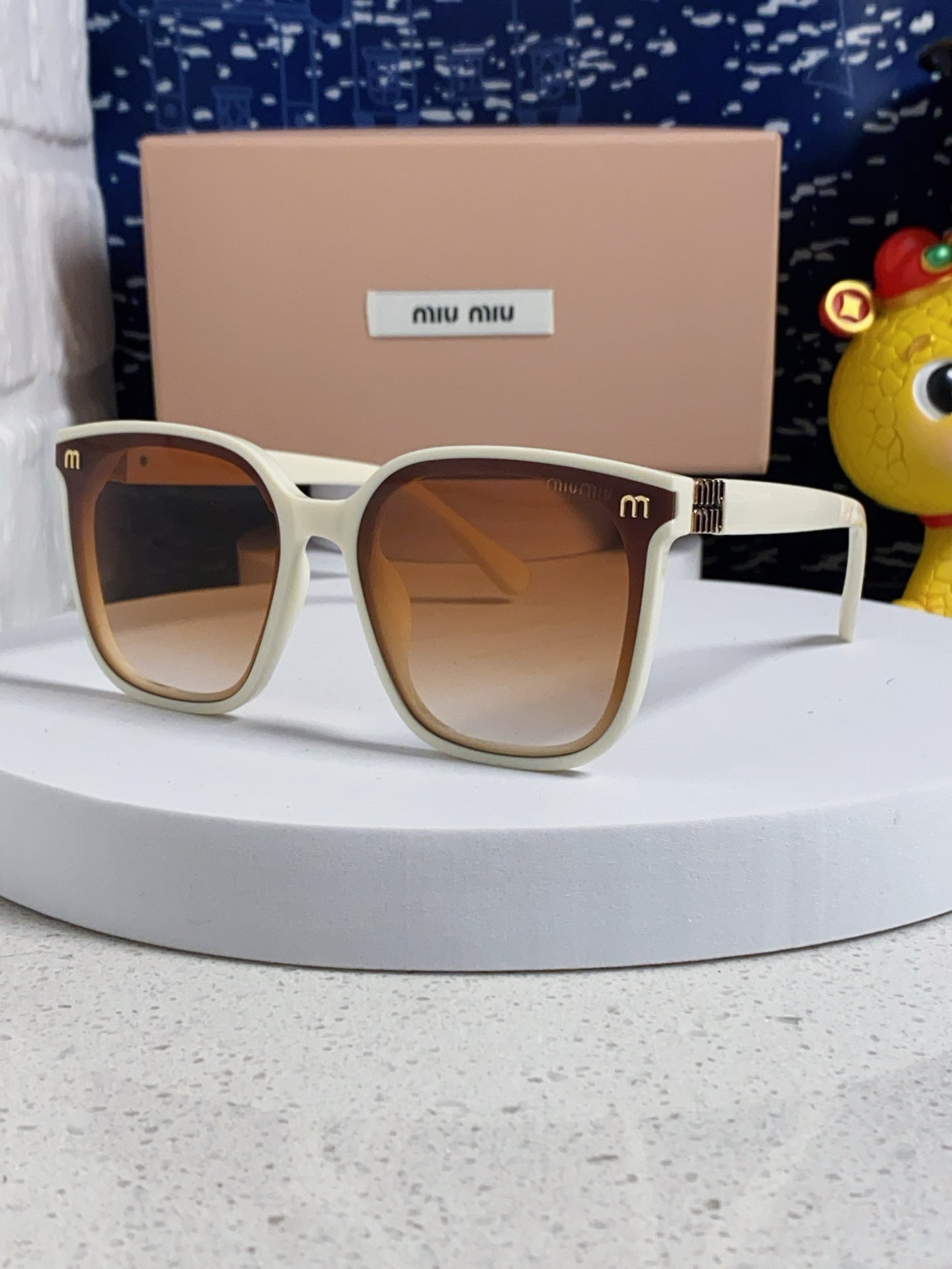 Miu Miu Round Brown Lens Sunglasses for Women - 487667
