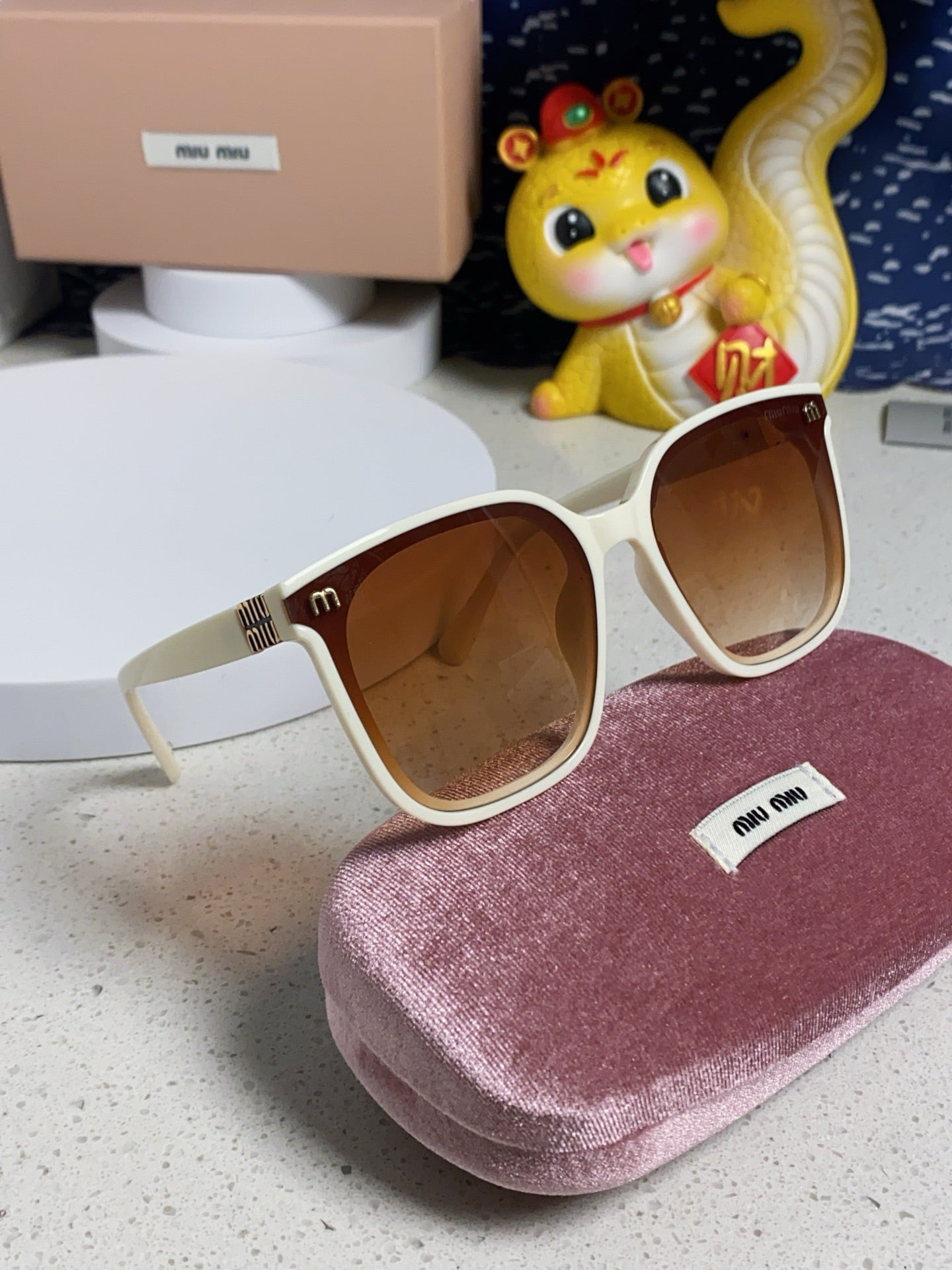 Miu Miu Round Brown Lens Sunglasses for Women - 487667 - detail image 10