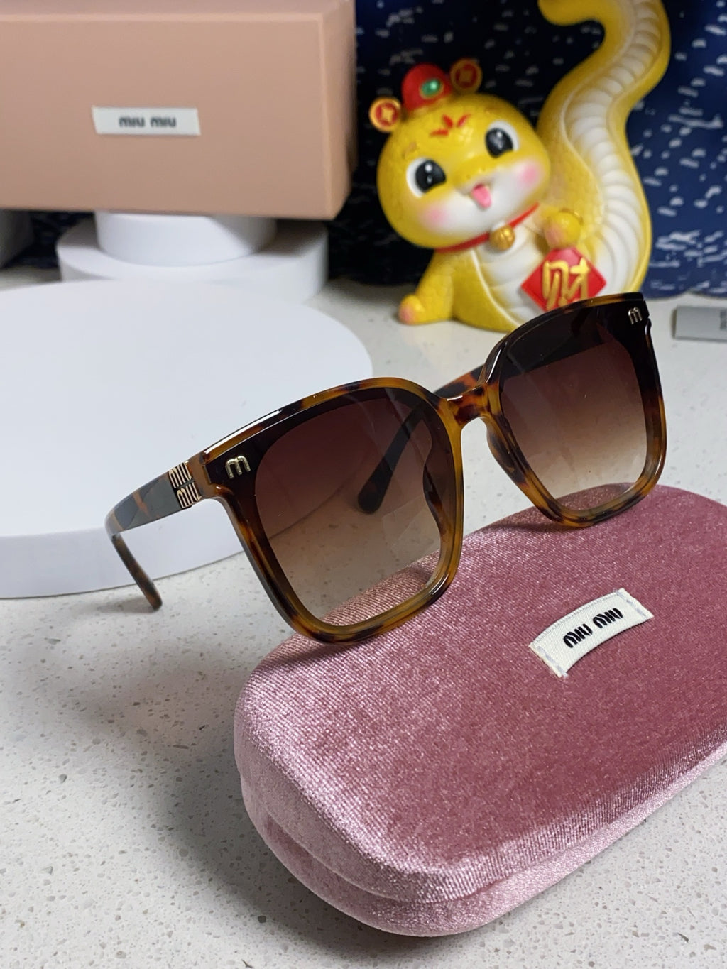 Miu Miu Round Brown Lens Sunglasses for Women - detail image 9
