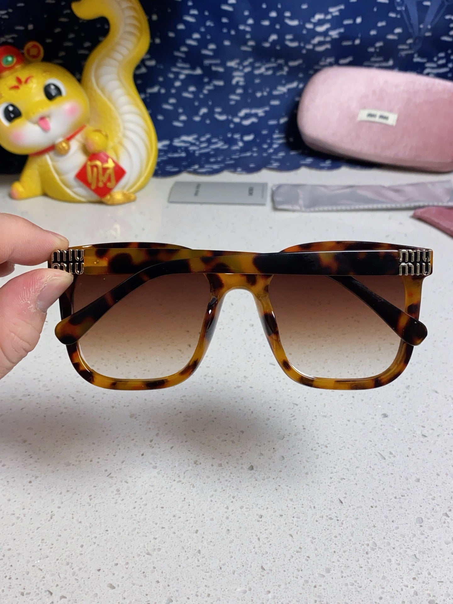 Miu Miu Round Brown Lens Sunglasses for Women - detail image 5