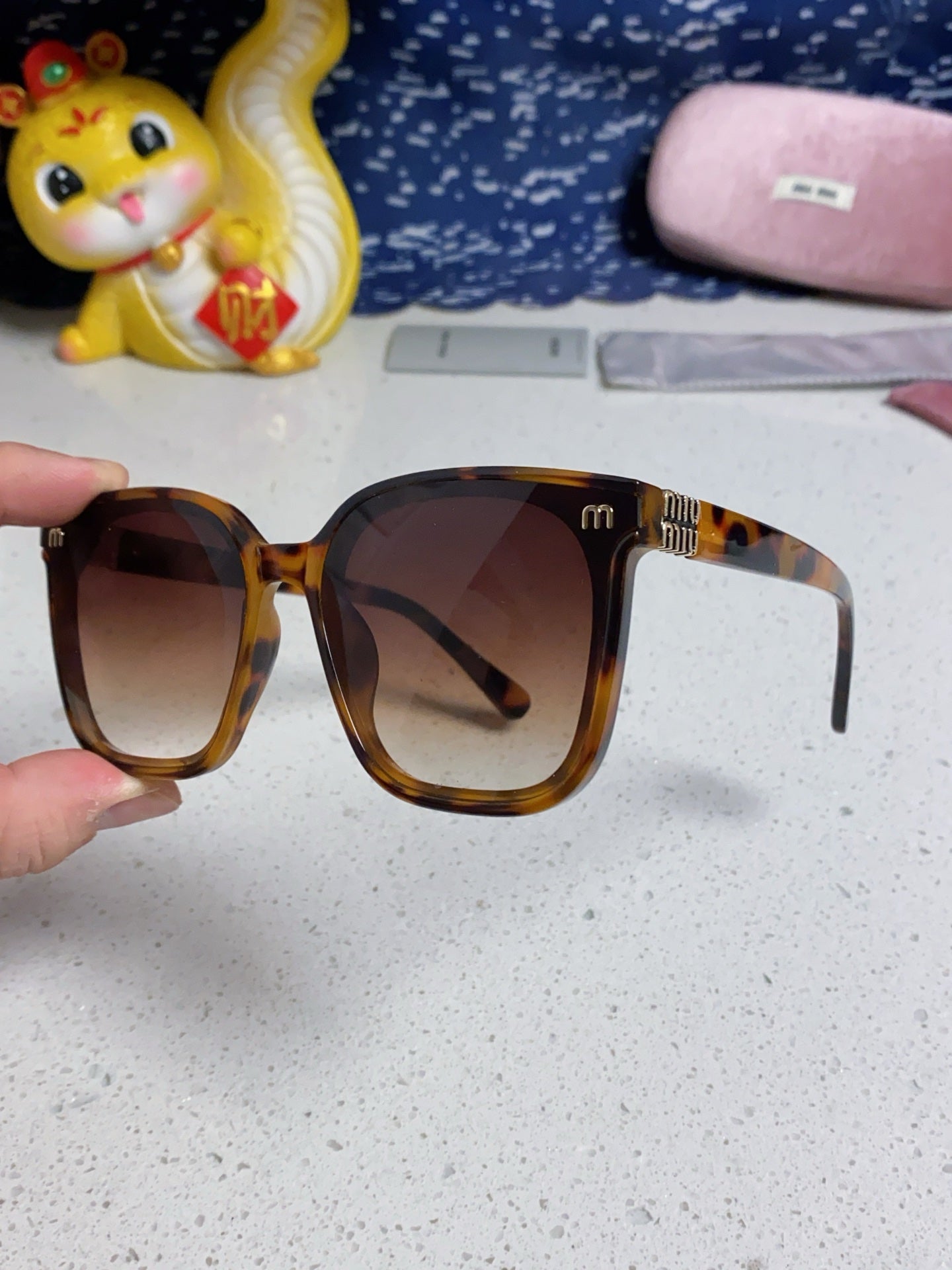 Miu Miu Round Brown Lens Sunglasses for Women - detail image 6