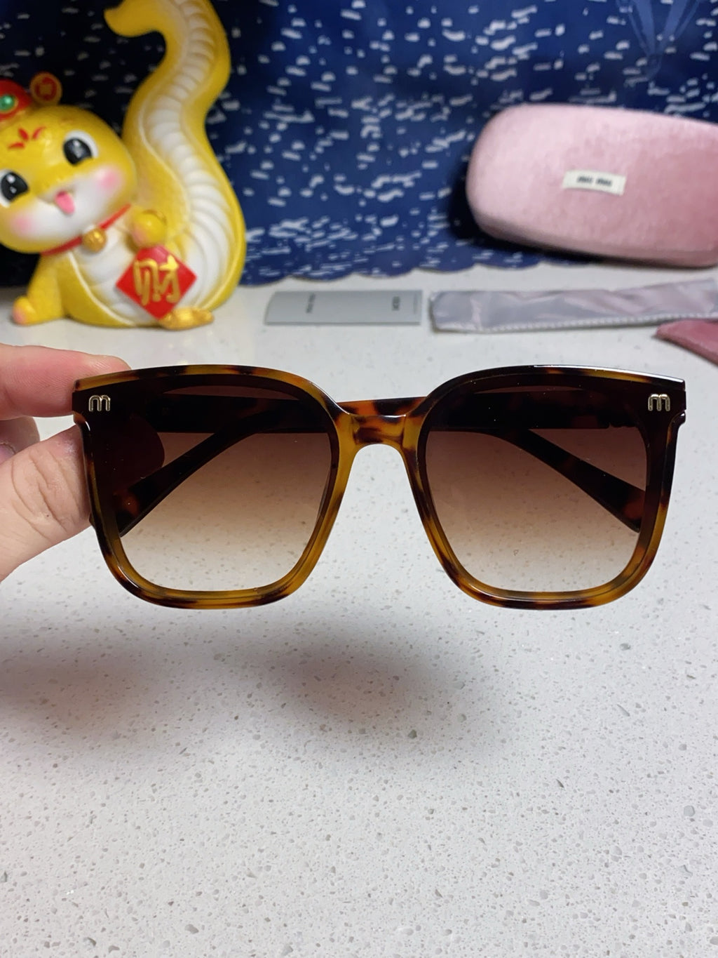 Miu Miu Round Brown Lens Sunglasses for Women - detail image 4