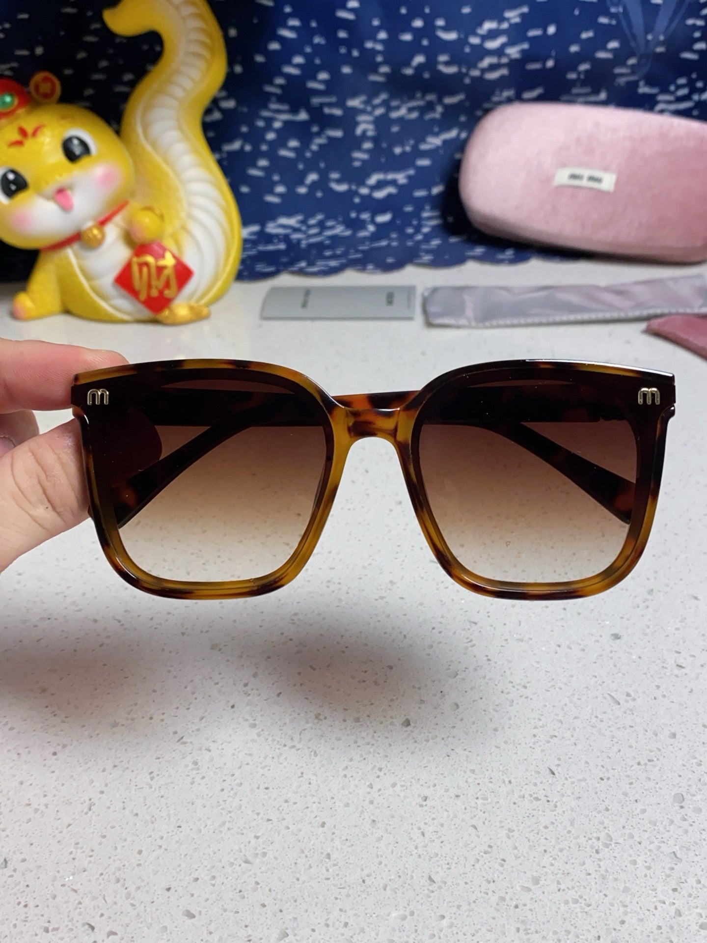 Miu Miu Round Brown Lens Sunglasses for Women - detail image 4