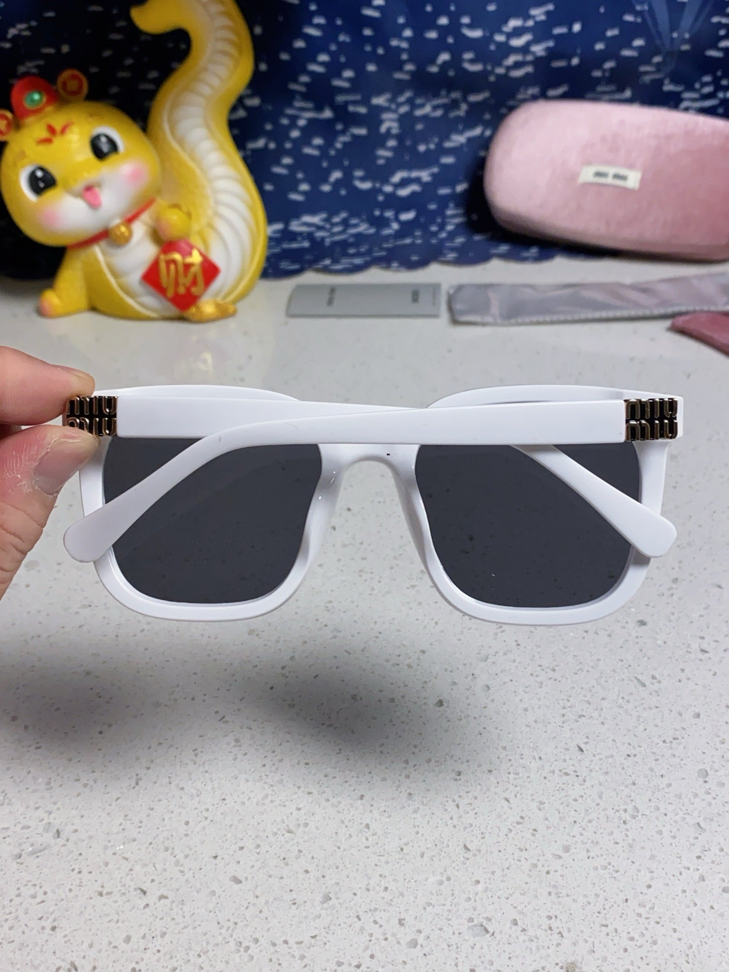 Miu Miu Round Silver Lens Sunglasses for Women - 487670 - detail image 5