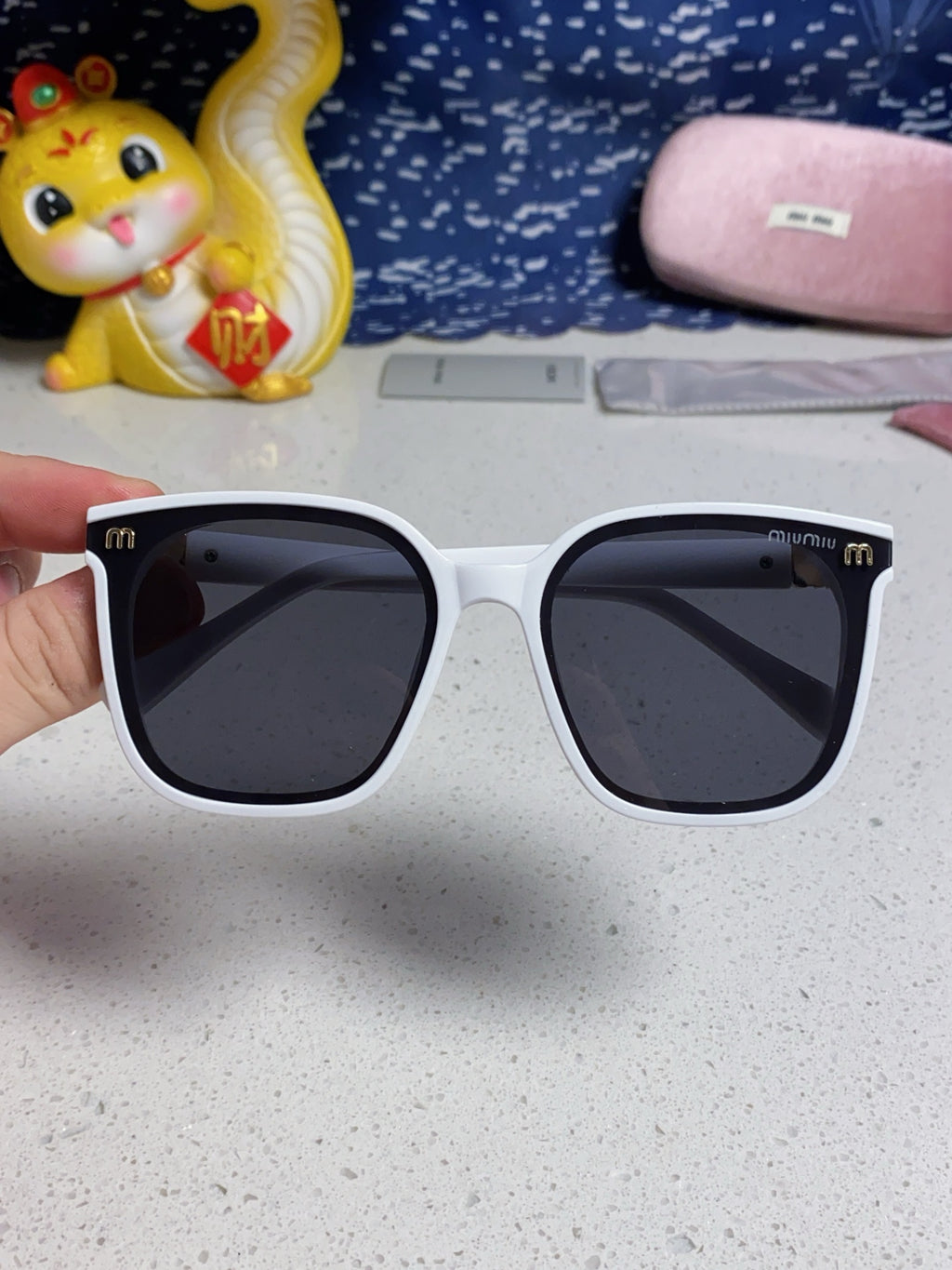 Miu Miu Round Silver Lens Sunglasses for Women - 487670 - detail image 4