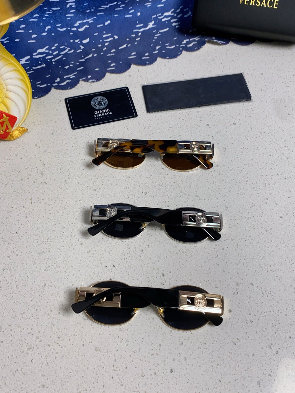 Versace Metal Oval Pink Lens Sunglasses for Men & Women - detail image 12