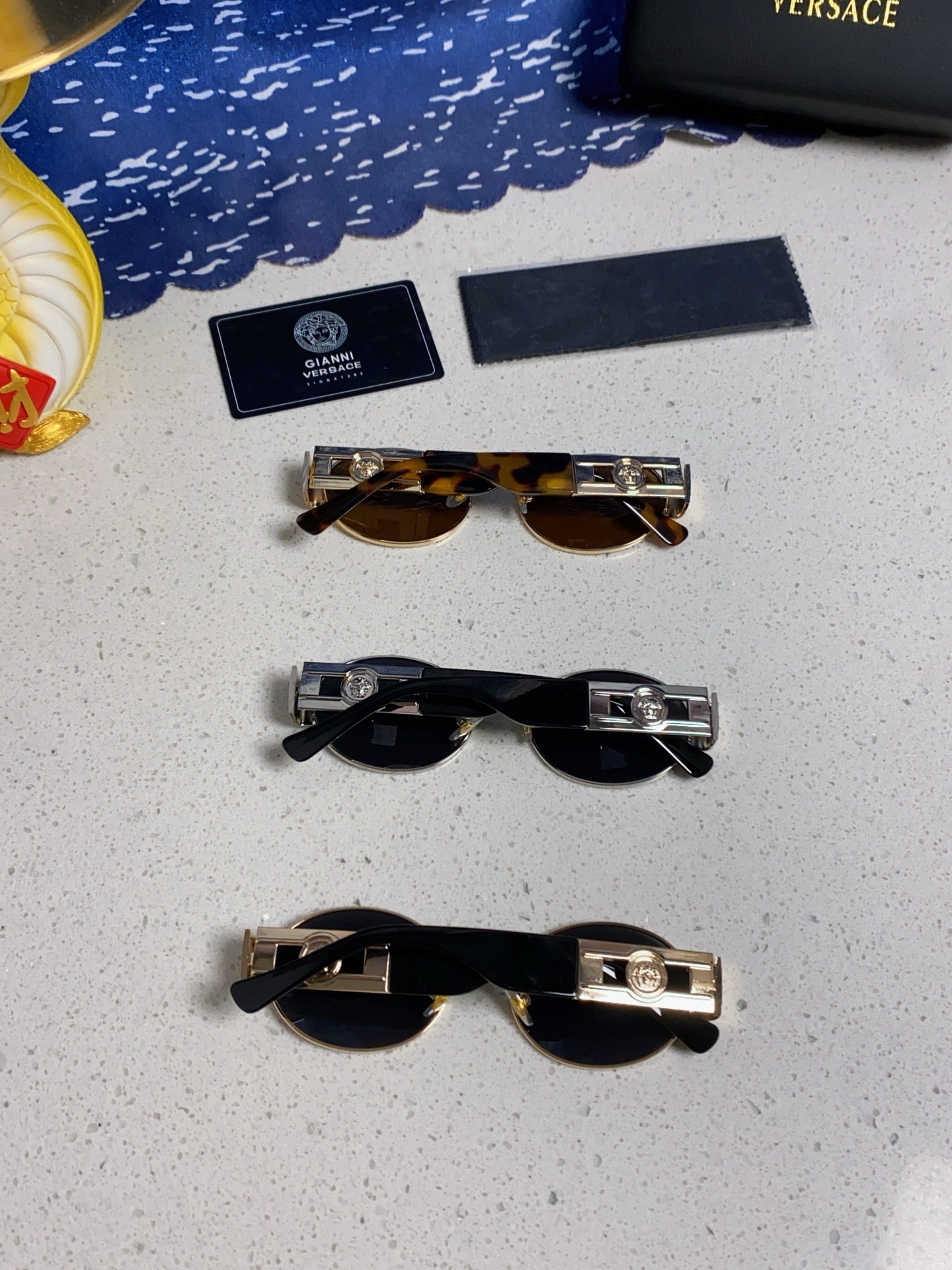 Versace Metal Oval Gray Lens Sunglasses for Men & Women - detail image 12