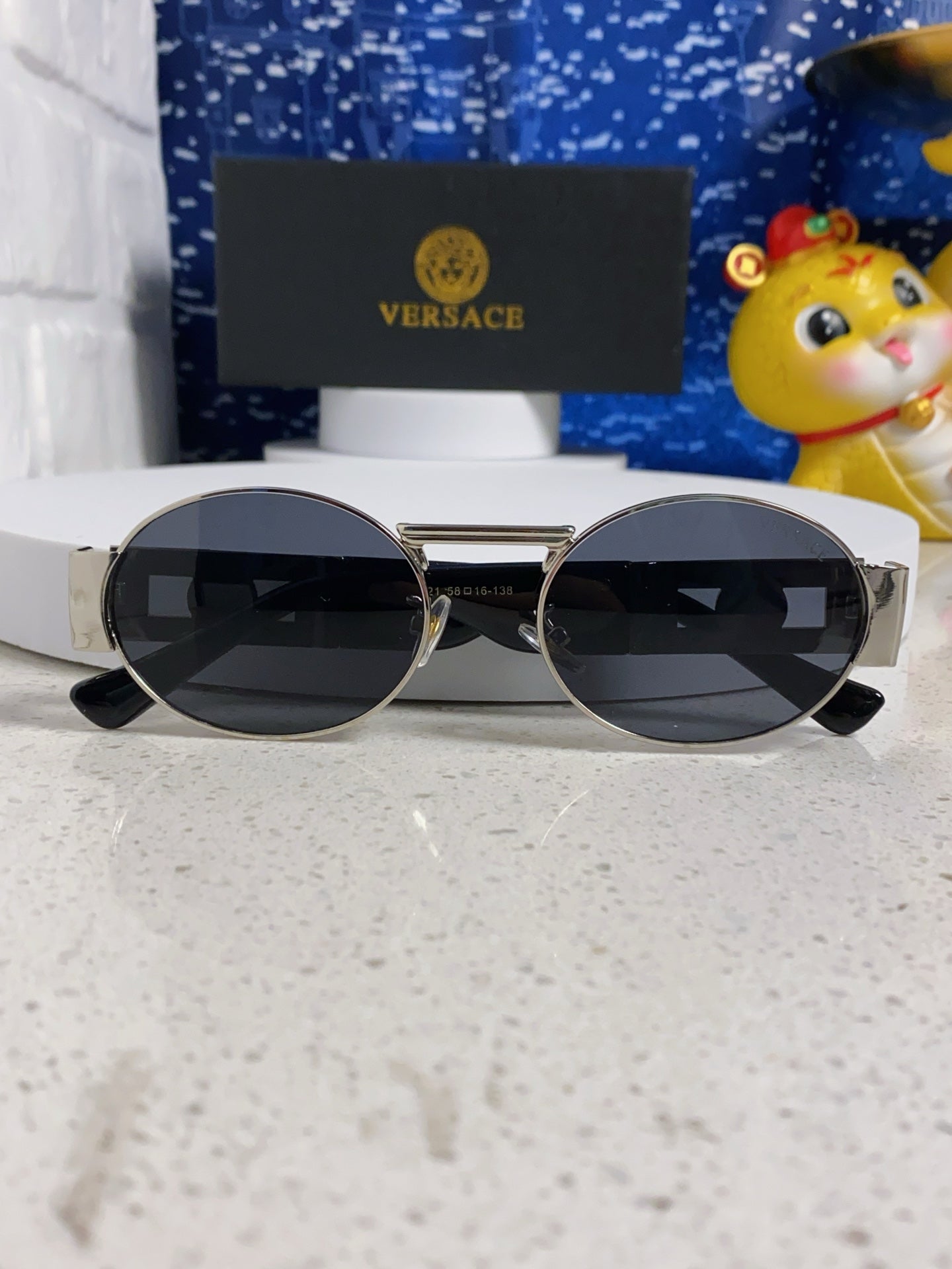 Versace Metal Oval Gray Lens Sunglasses for Men & Women - 358797 - detail image 10