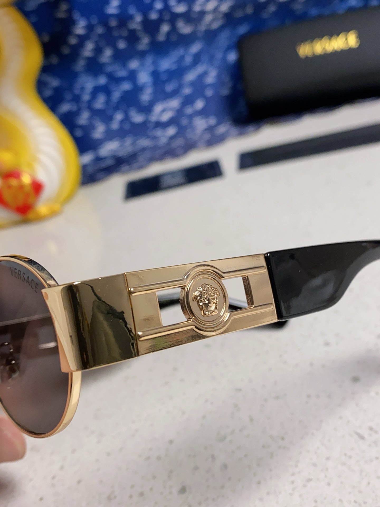 Versace Metal Oval Pink Lens Sunglasses for Men & Women - detail image 8