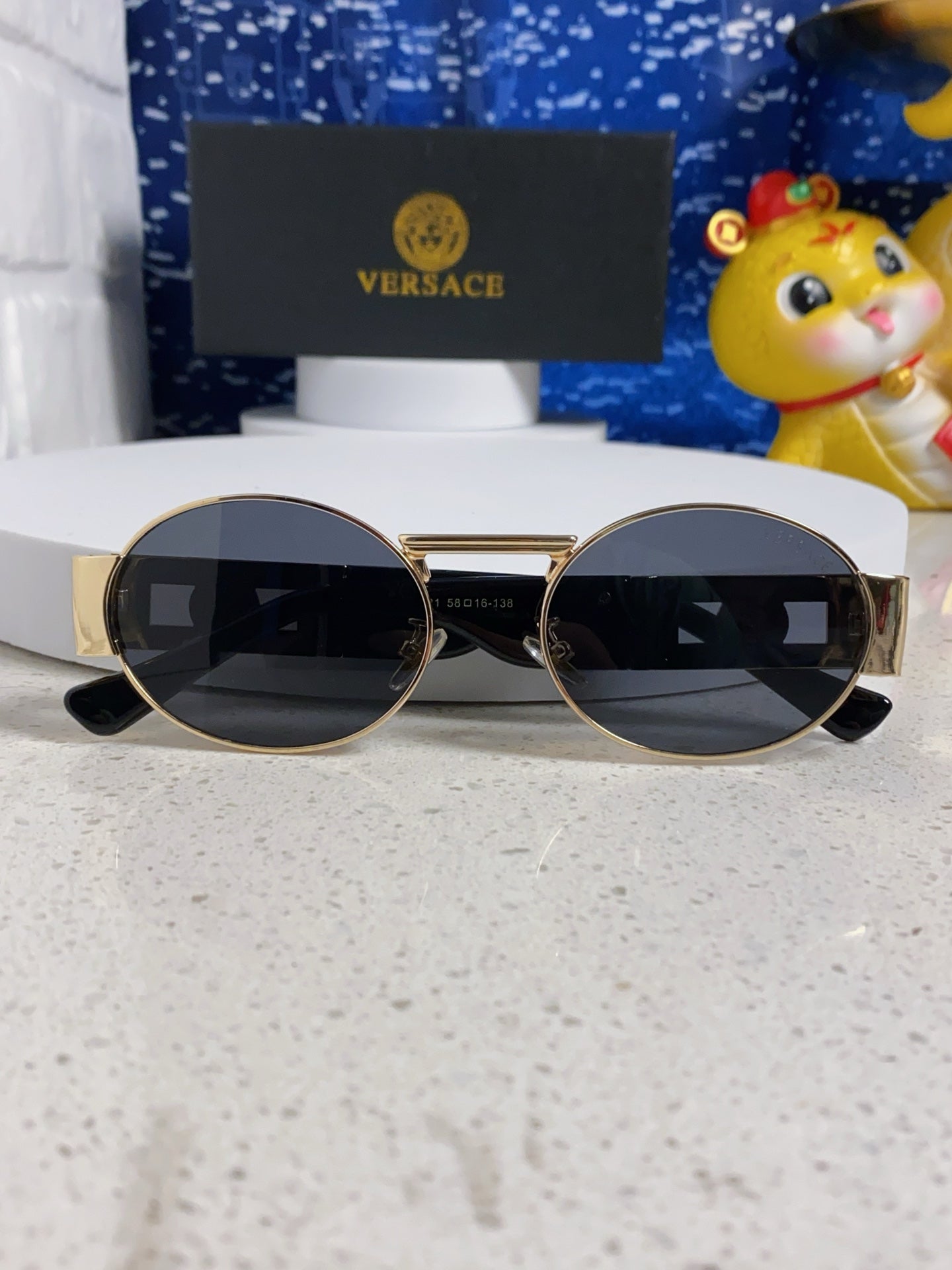 Versace Metal Oval Pink Lens Sunglasses for Men & Women - 358798 - detail image 10