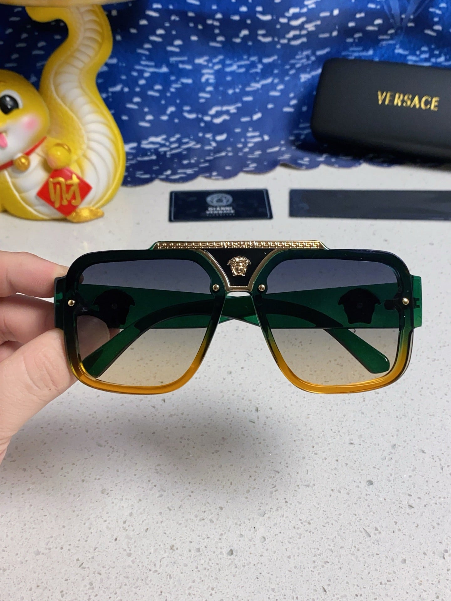 Versace Oversized Silver Lens Sunglasses for Men & Women - 487870 - detail image 4