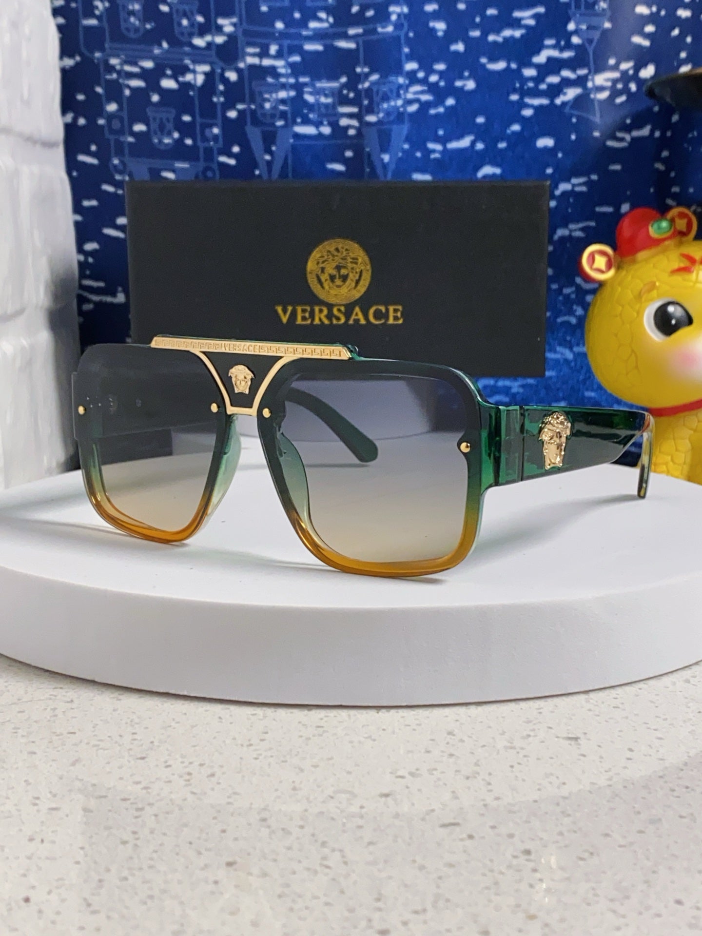 Versace Oversized Silver Lens Sunglasses for Men & Women - 487870
