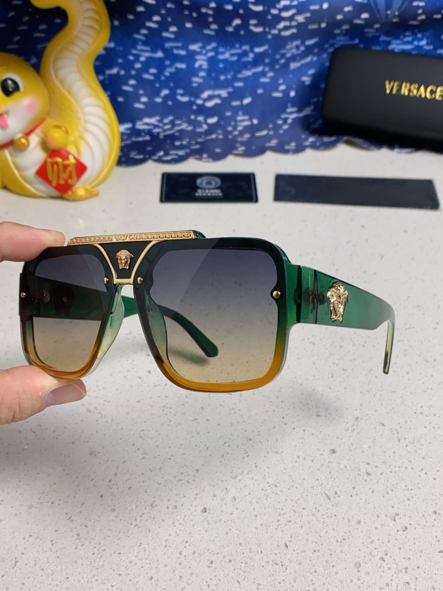 Versace Oversized Silver Lens Sunglasses for Men & Women - 487870 - detail image 6