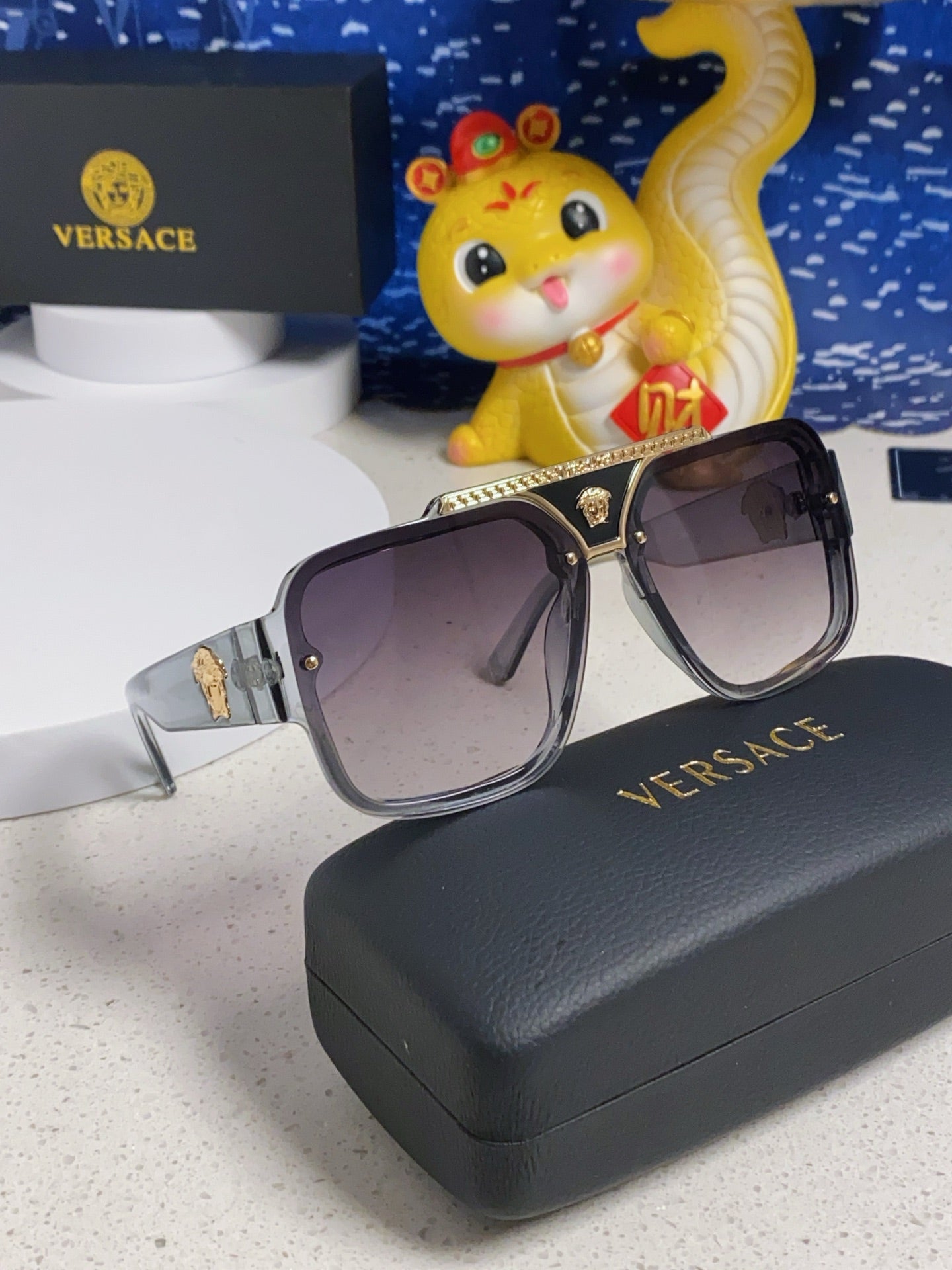 Versace Oversized Silver Lens Sunglasses for Men & Women - 358800 - detail image 9