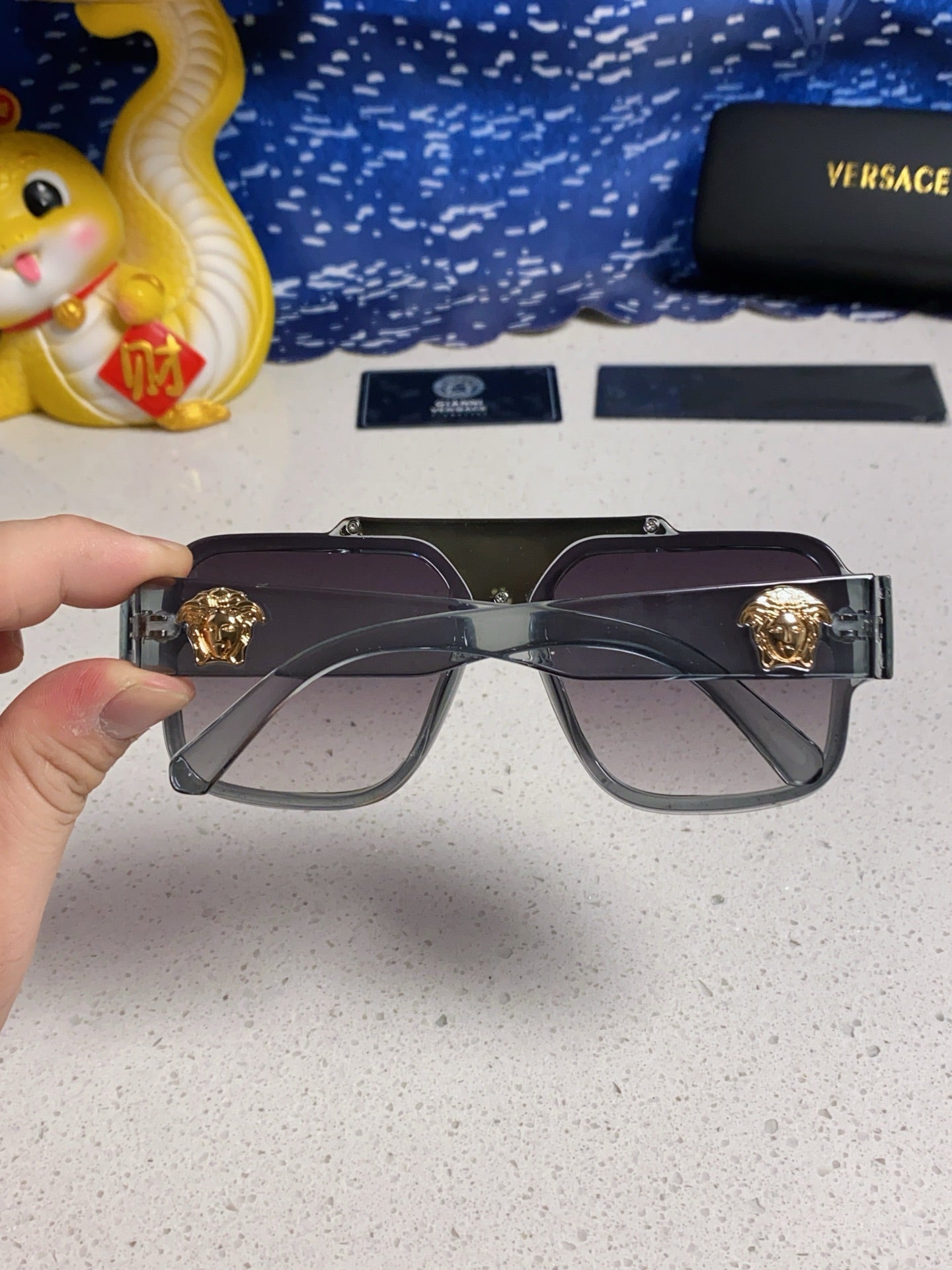 Versace Oversized Silver Lens Sunglasses for Men & Women - 487871 - detail image 5