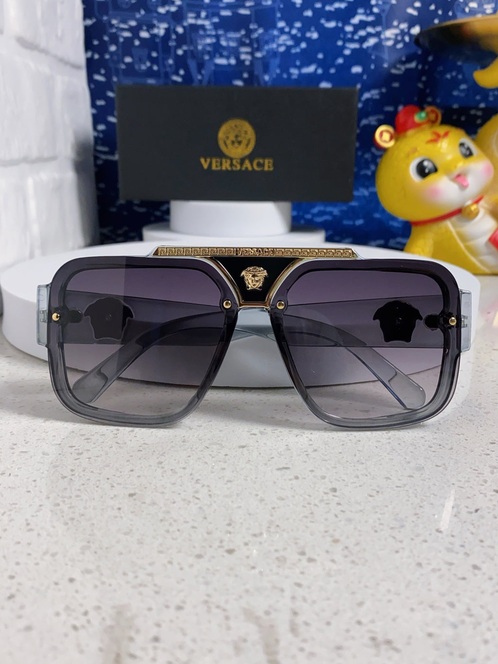 Versace Oversized Silver Lens Sunglasses for Men & Women - 358800 - detail image 8