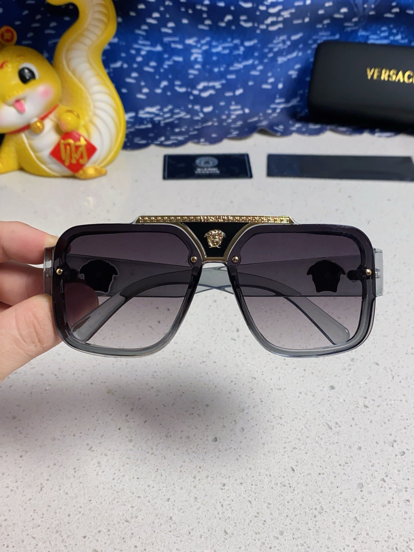 Versace Oversized Silver Lens Sunglasses for Men & Women - 358800 - detail image 4